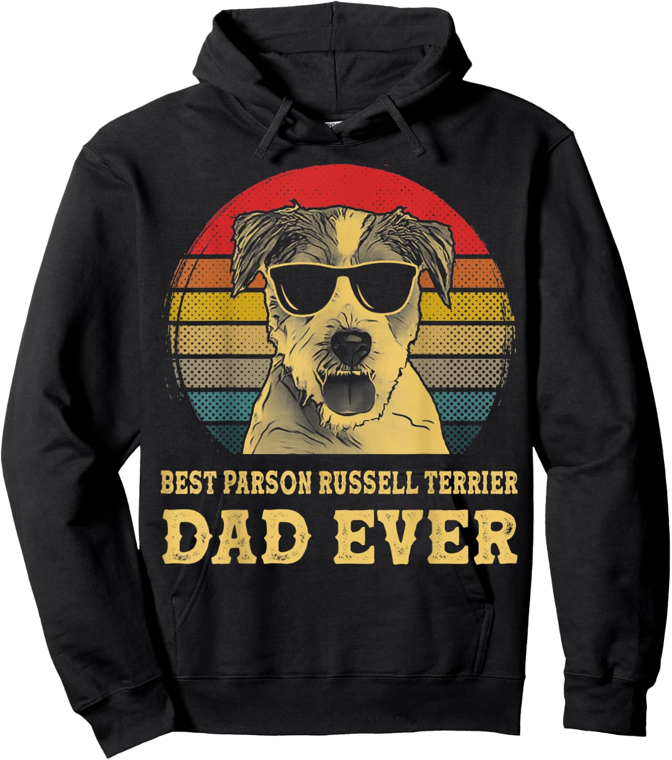 Best Parson Russell Terrier Dad Ever Dog Lover Retro Vintage Women Kids Hoodie - Hoodie | Black