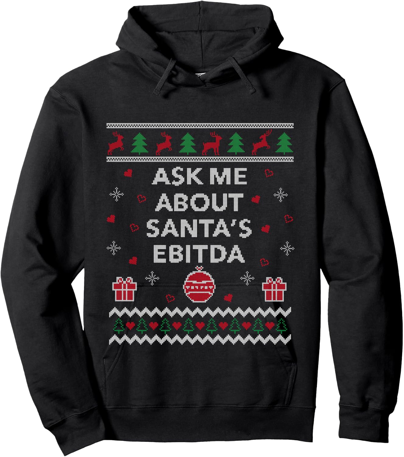 Ask me About Santas EBITDA Accountant Design Ugly Christmas Hoodie - Hoodie | Black
