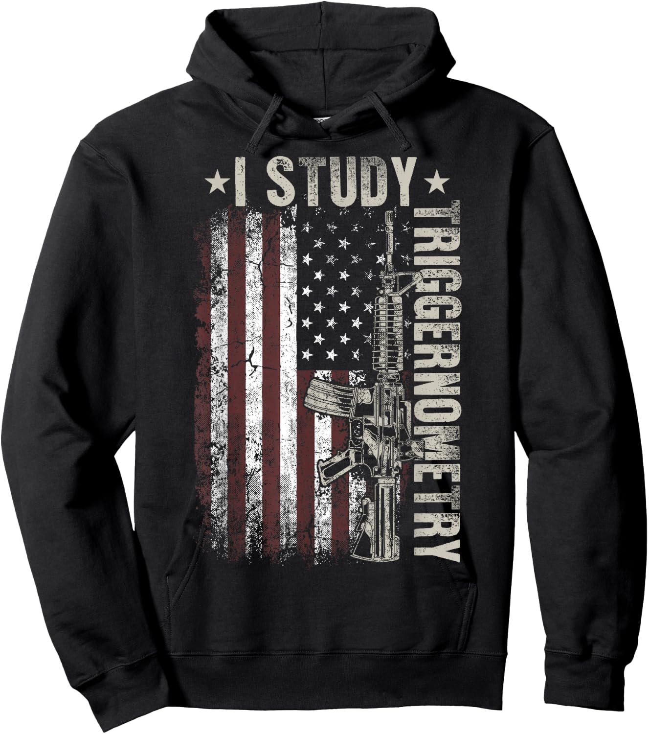 I Study Triggernometry Funny Pro Guns Trigonometry Math Hoodie - Hoodie | Black