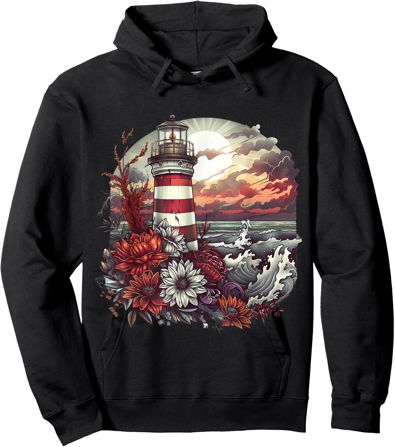Lighthouse Seaside House Sailing Sea Boating Light House Hoodie - Hoodie | Black