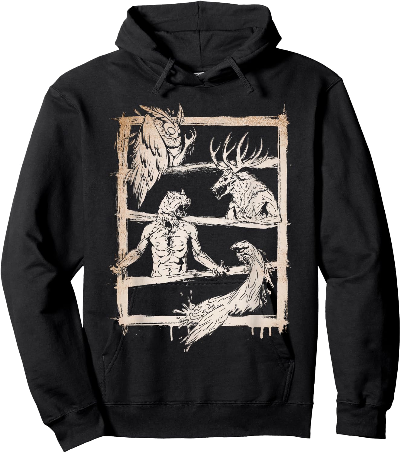 Cryptid Legends - Mothman, Wendigo, Dogman, Lake Monster Hoodie - Hoodie | Black