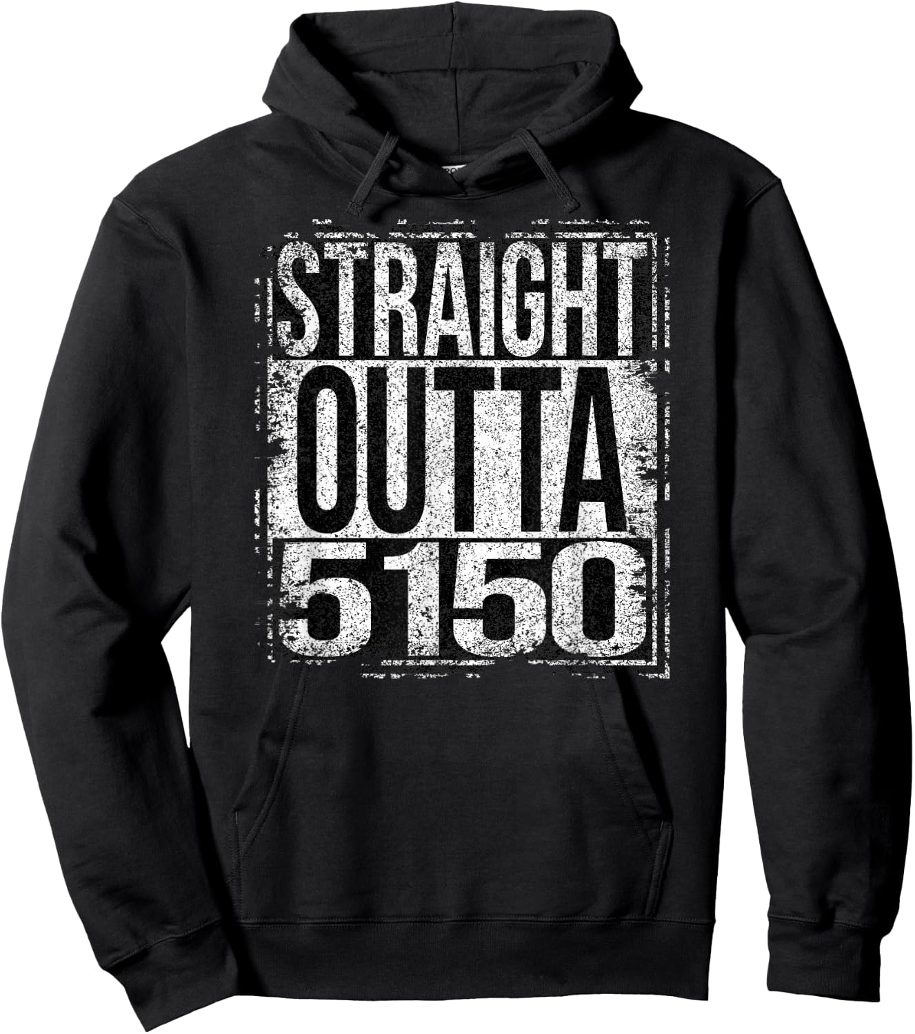 Straight Outta 5150 grungy style Hoodie - Hoodie | Black