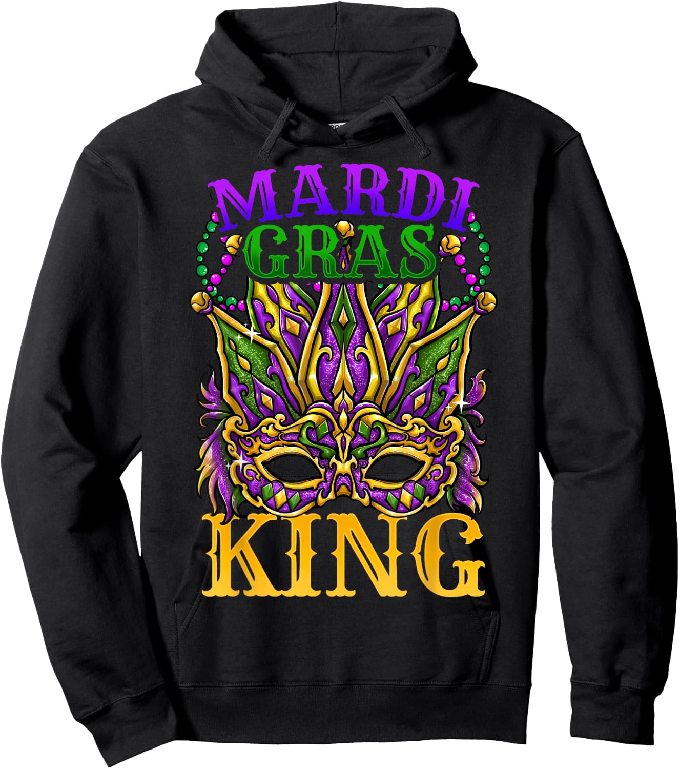 Mardi Gras King Hoodie - Hoodie | Black