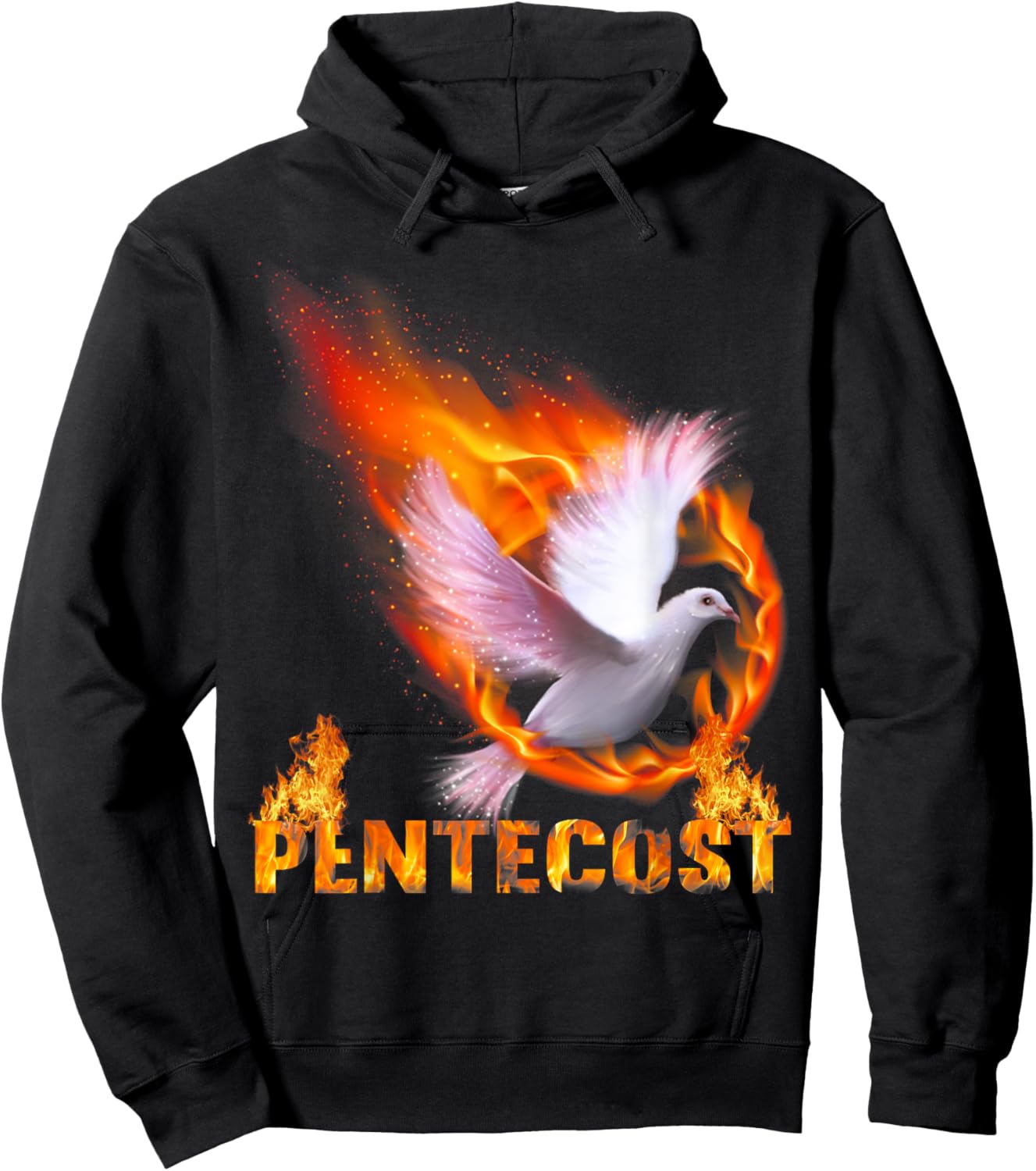Pentecost Doves Fire Flame Holy Spirit Catholic Hoodie - Hoodie | Black
