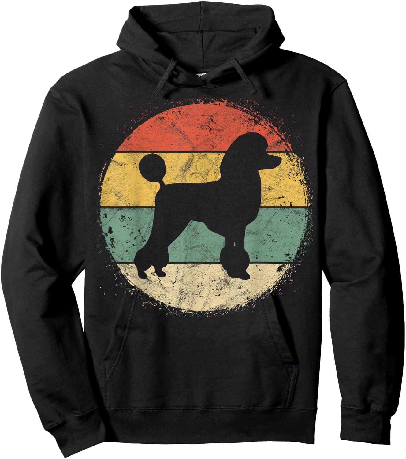 Circular Retro Poodle Owner Gift Poodle Dad Mom Hoodie - Hoodie | Black