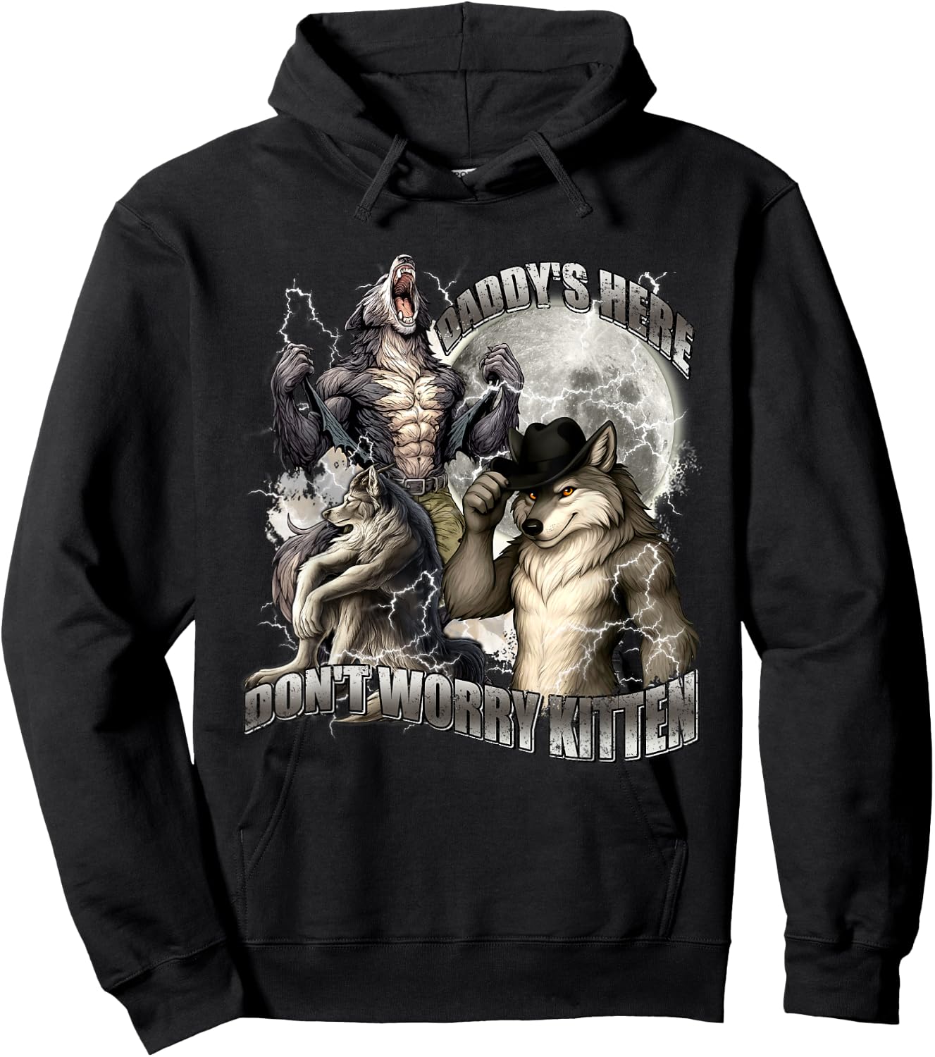 Don't Worry Kitten Daddy's Here Hoodie - Hoodie | Black