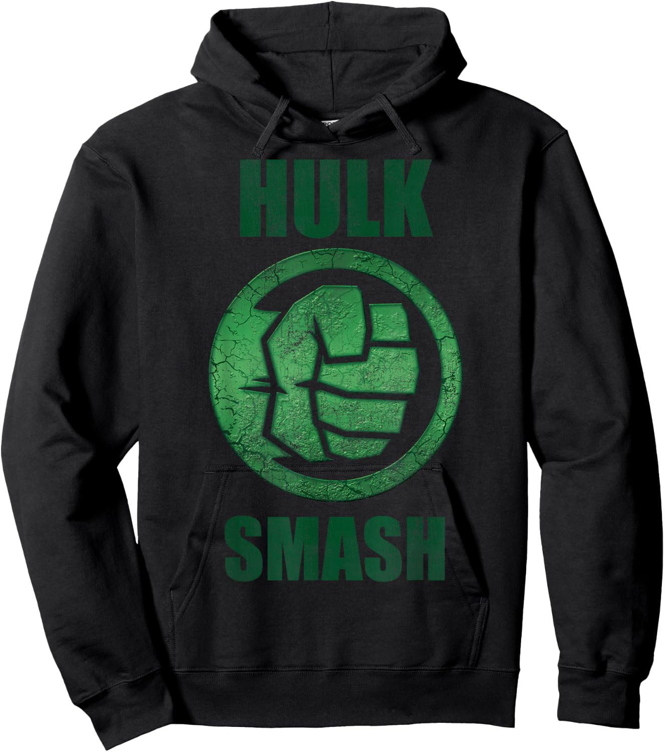 Marvel Hulk Smash Fist Circle Logo Green Stone Poster Hoodie - Hoodie | Black