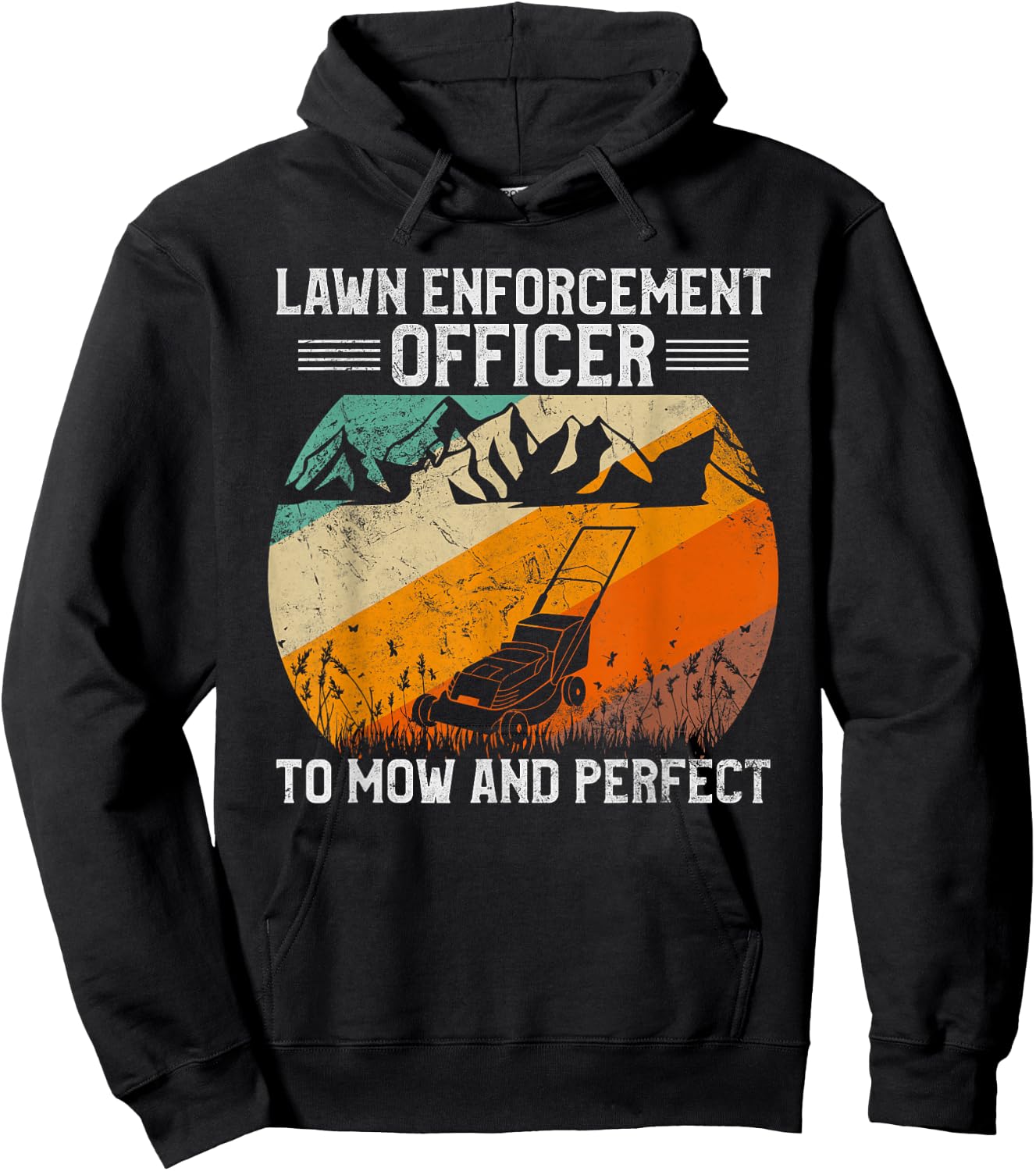 Lawn Enforcement Officer - Funny Gardening Lawn Mower Hoodie - Hoodie | Black