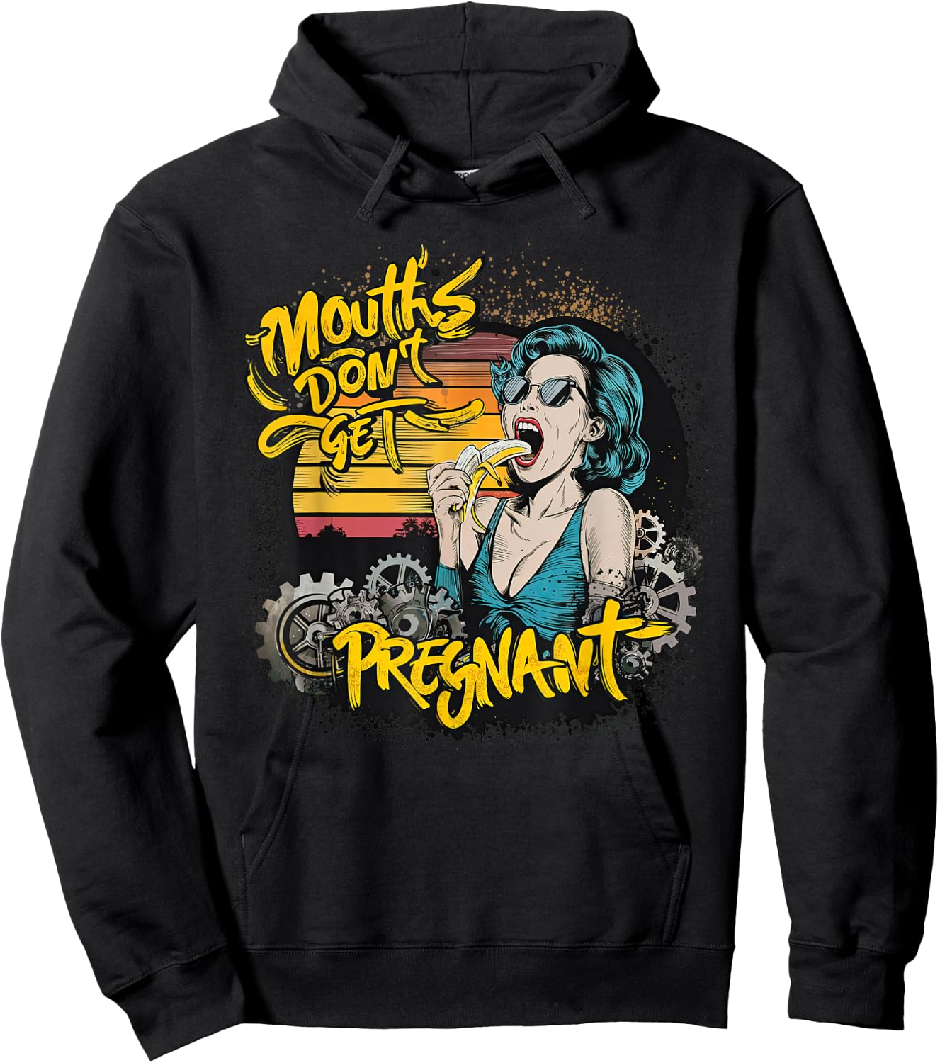 Münder Werden Nicht Schwanger Comic Woman Retro Hoodie - Hoodie | Black