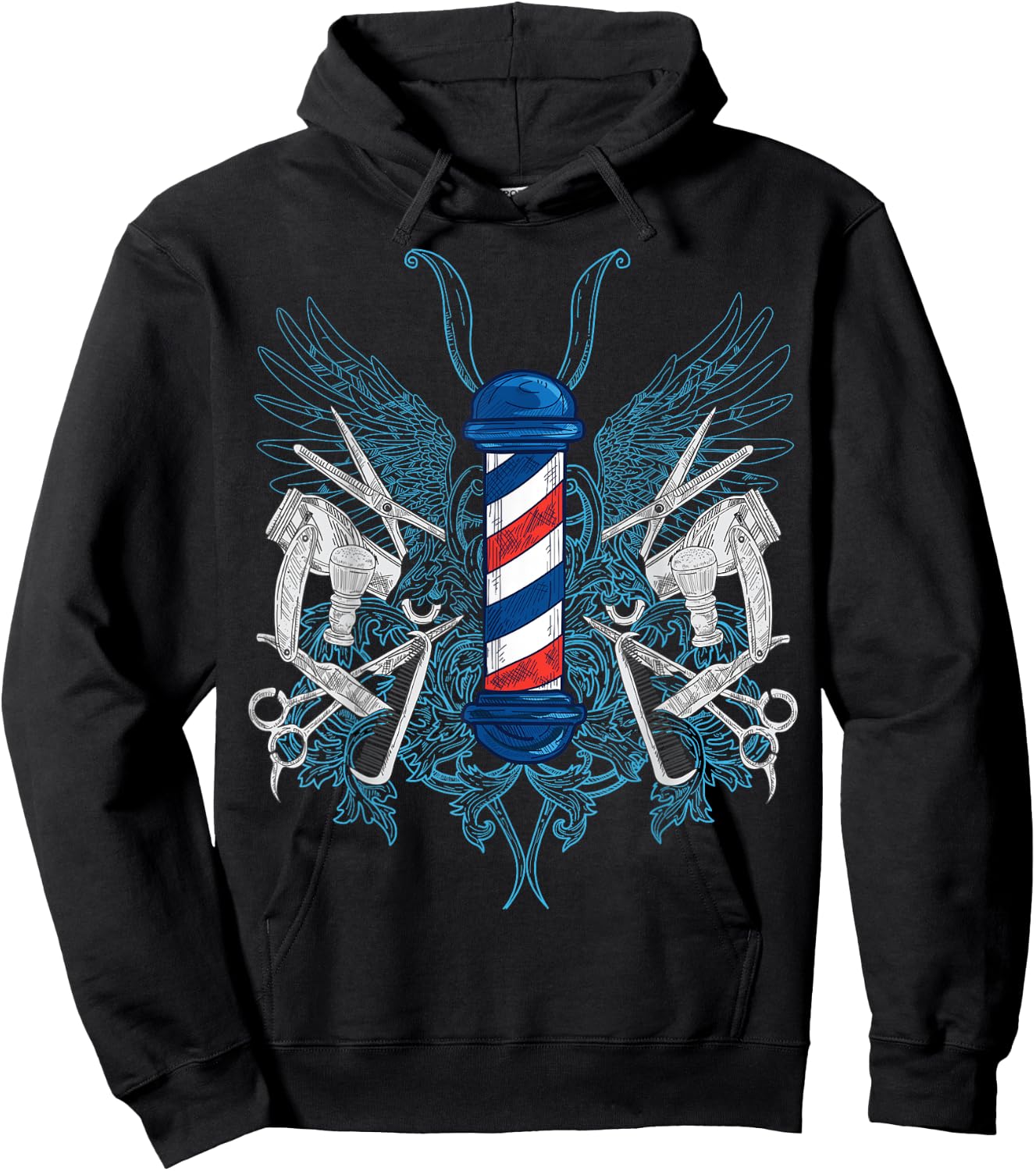 Funny Barber Design Men Dad Barbershop Hairdresser Stylist Hoodie - Hoodie | Black