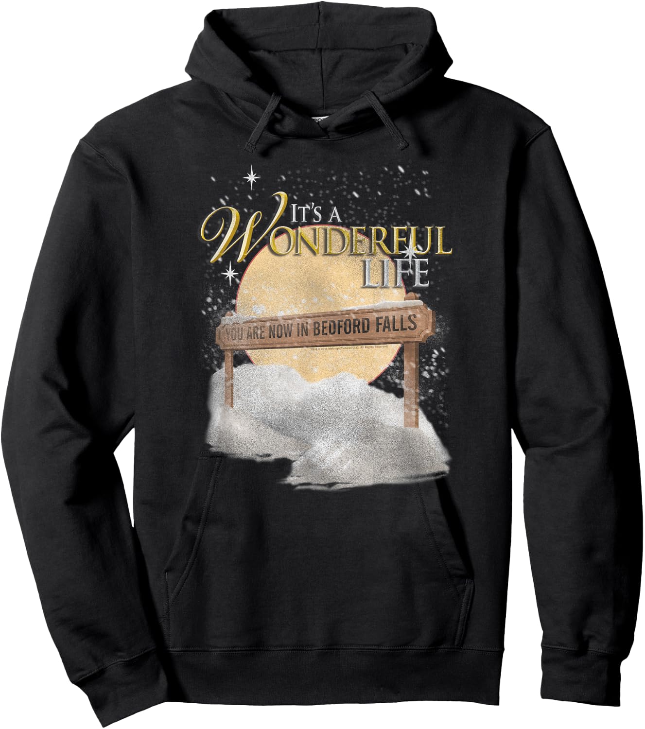 It's a Wonderful Life Wintery Sign Hoodie - Hoodie | Black