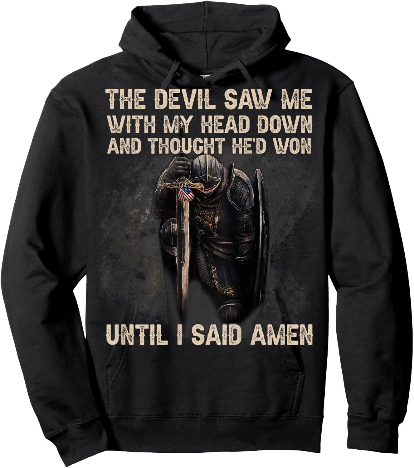 The Devil Saw Me With My Head Down & Thought He'd Won (Back) Hoodie - Hoodie | Black