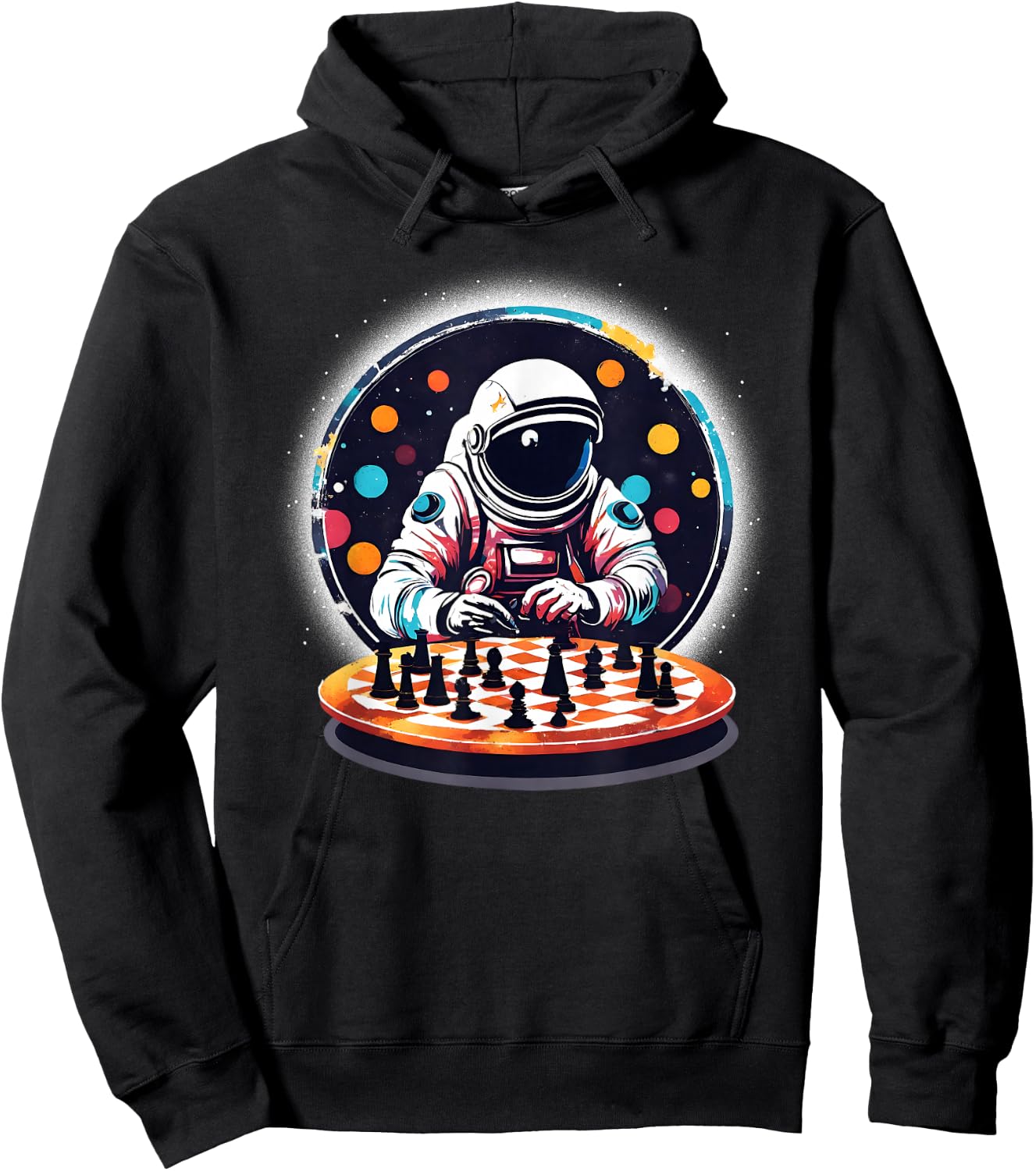 Astronaut Playing Chess in Space Boys Girls Hoodie - Hoodie | Black