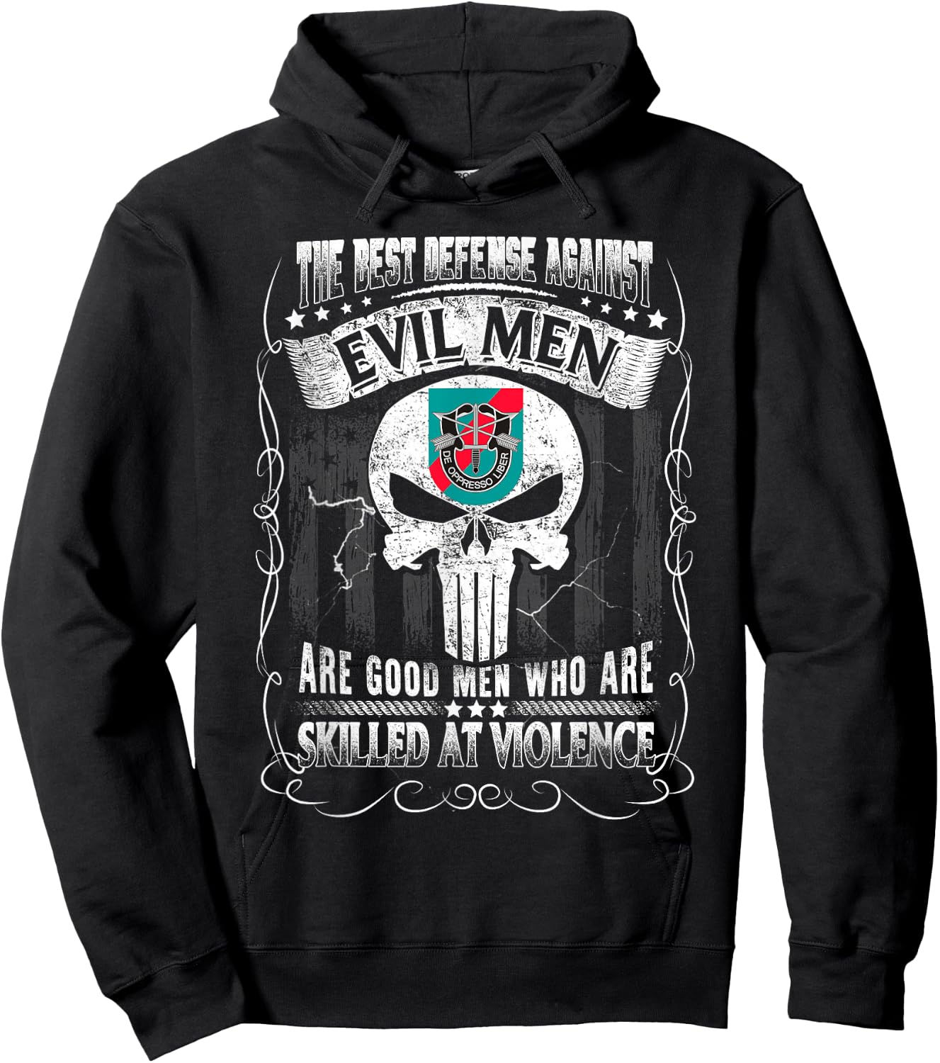 20th Special Forces Group The Best Defense Agaist Evil Men Hoodie - Hoodie | Black
