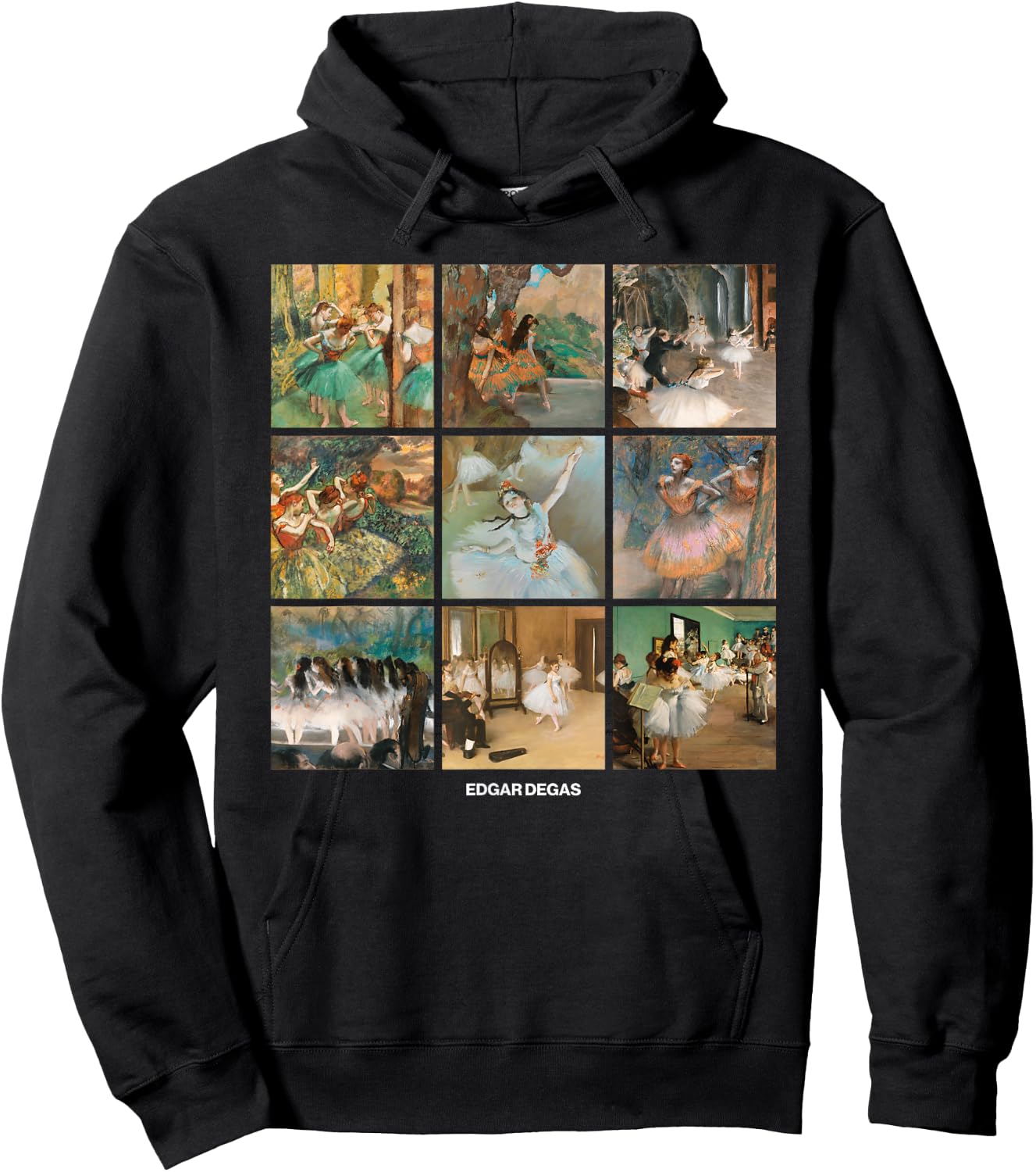 Fine Arts Bottega Edgar Degas Grid - Dancers, Ballerinas - Impressionism Hoodie - Hoodie | Black