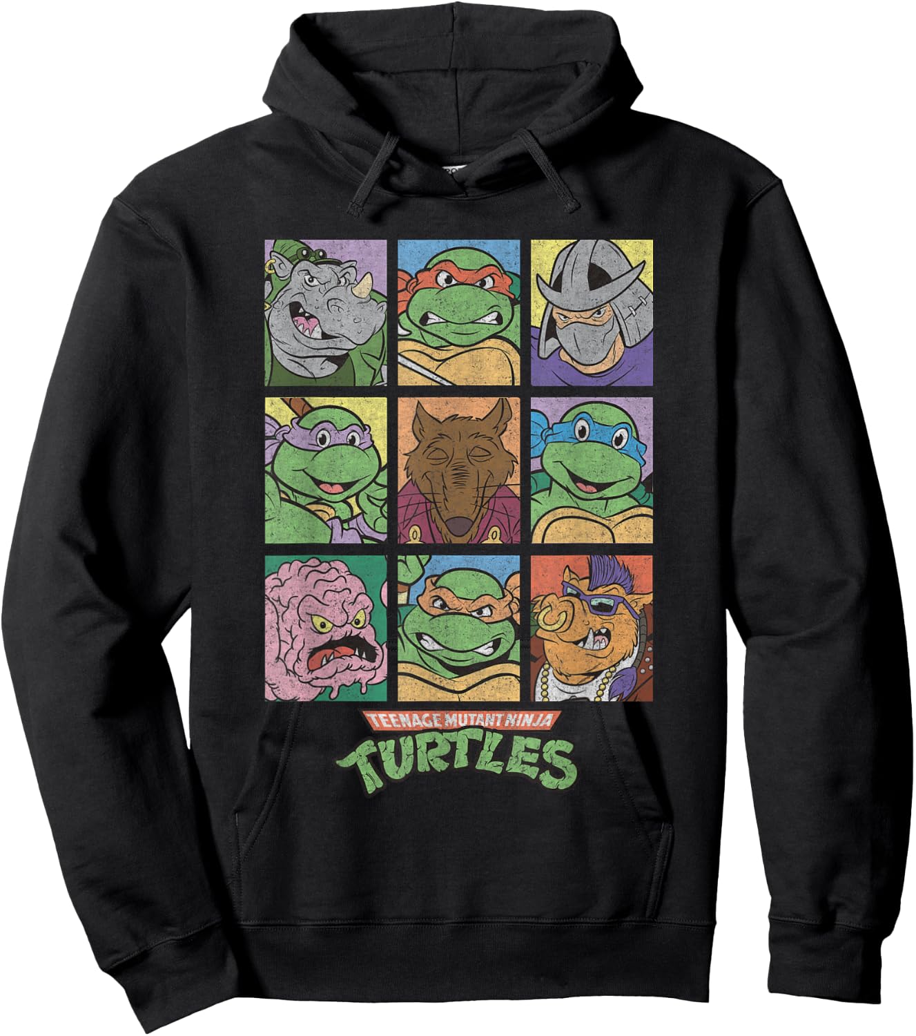 TMNT All Characters Square Design Hoodie - Hoodie | Black
