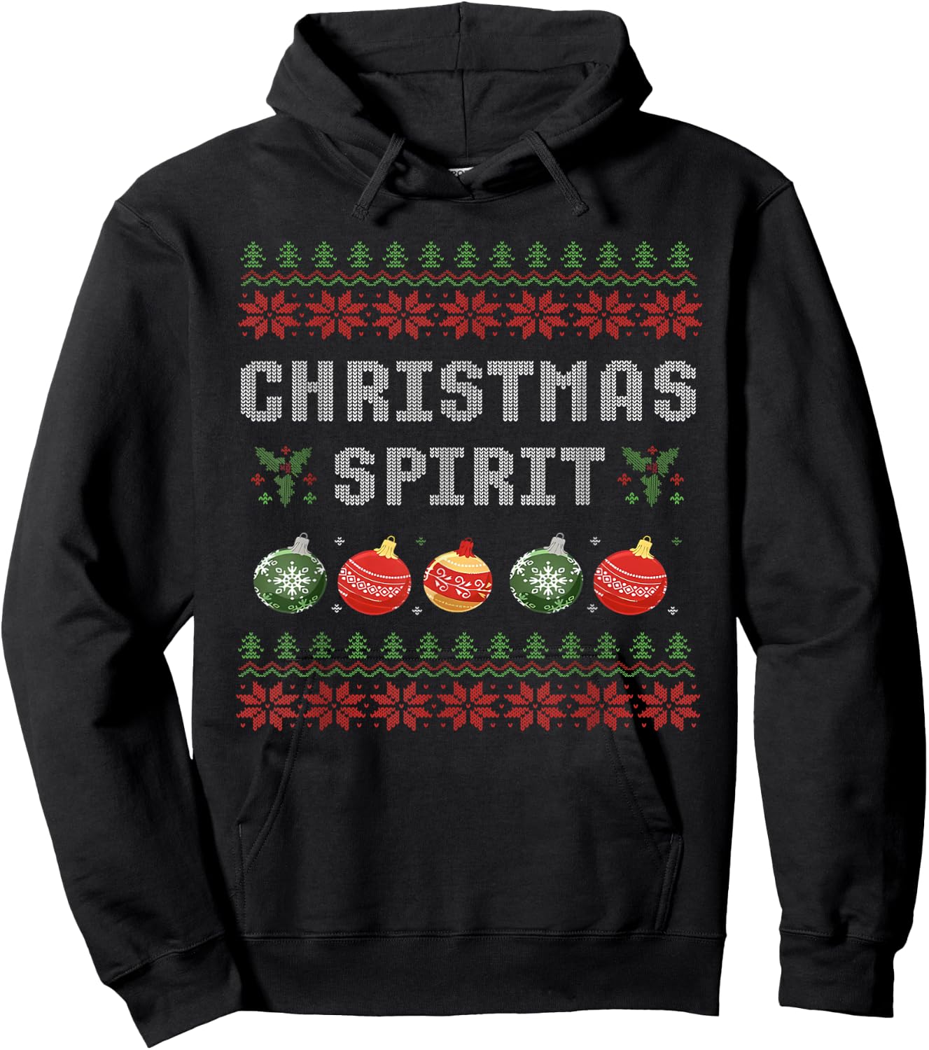 Balls Deep in The Christmas Spirit Couples Matching Ugly Hoodie - Hoodie | Black