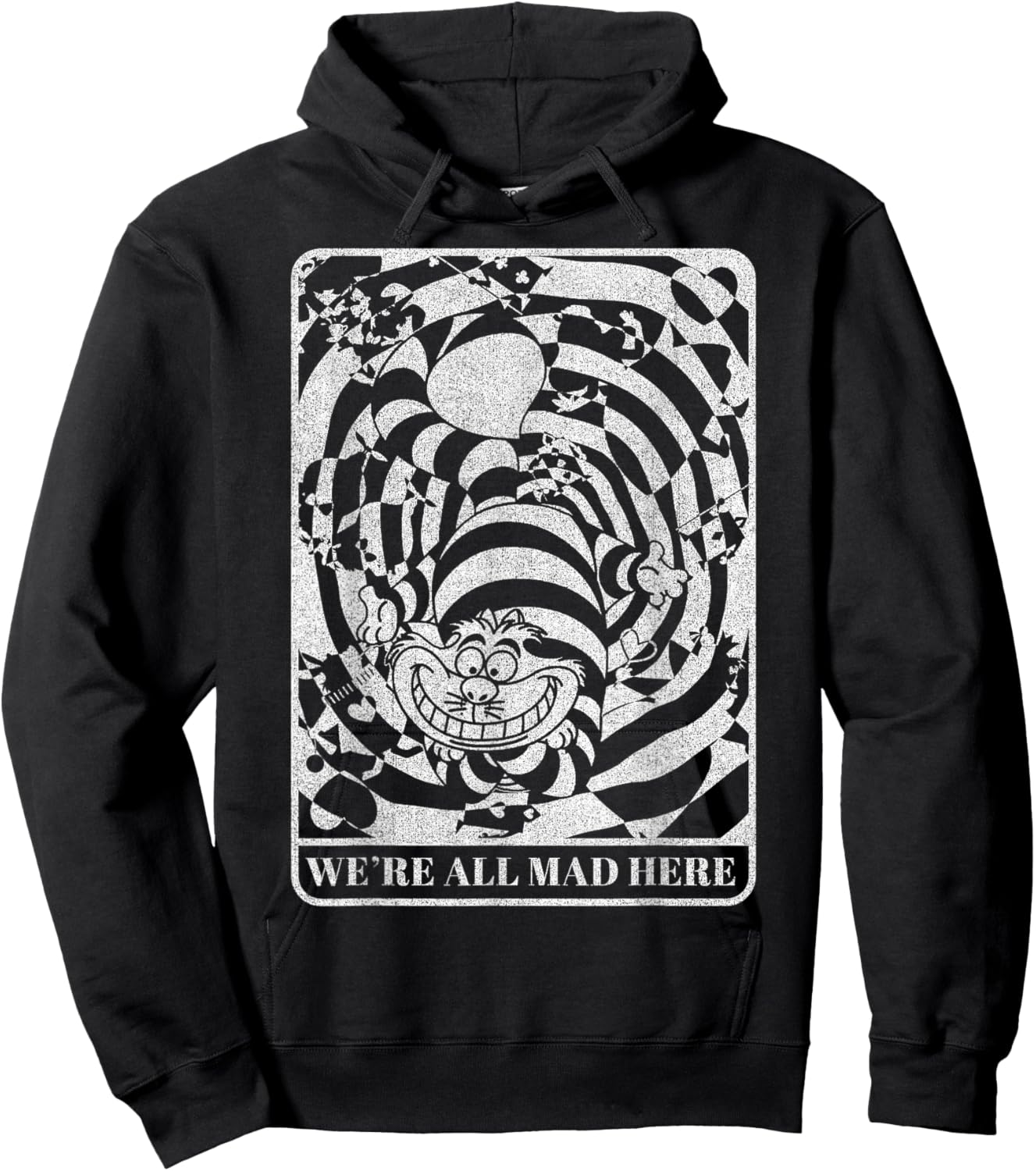 Disney Alice in Wonderland Cheshire Cat We're All Mad Here Small Hoodie - Hoodie | Black