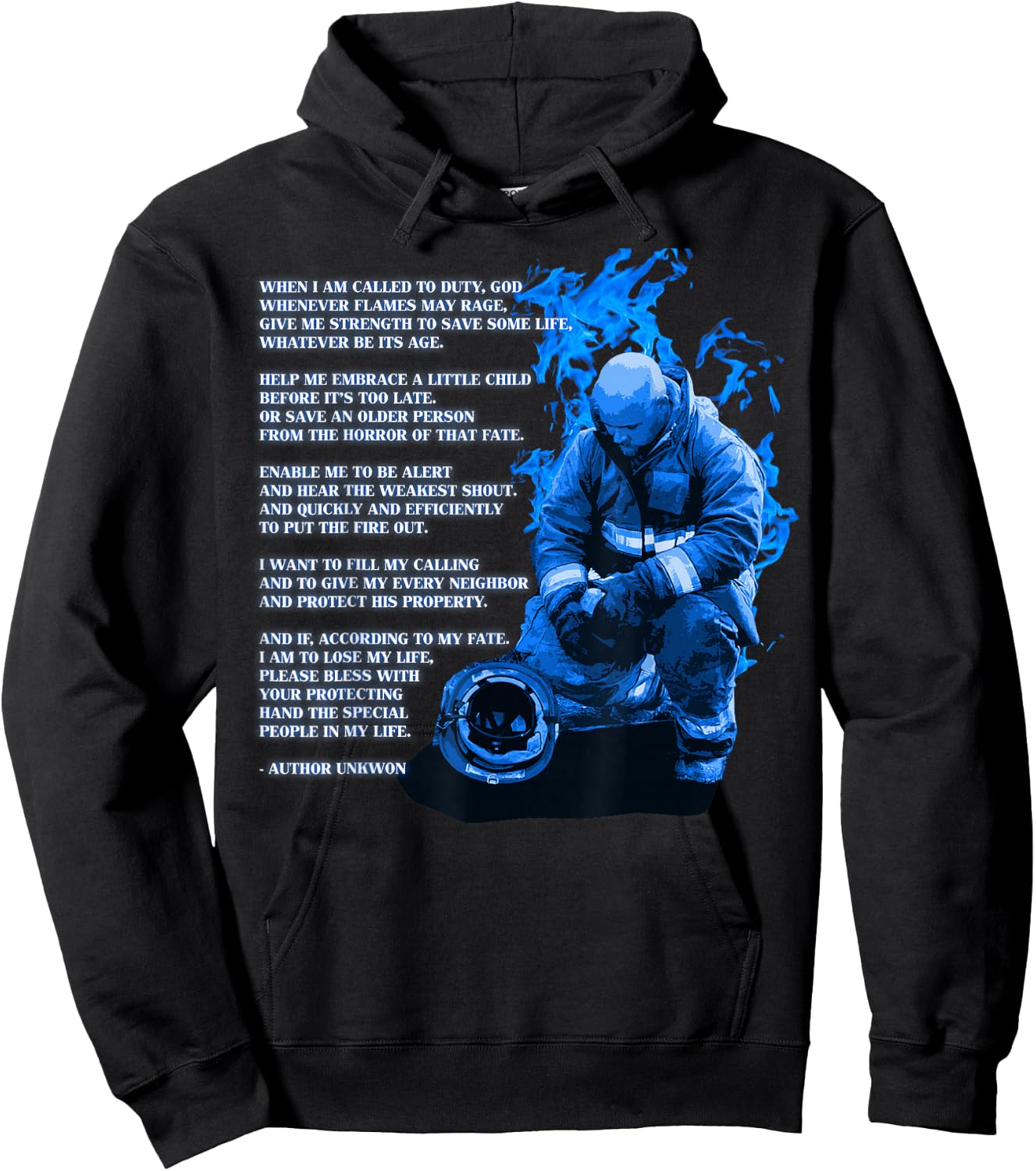 Fire Fighter Prayer Shirt Fire Department Fireman Hoodie - Hoodie | Black