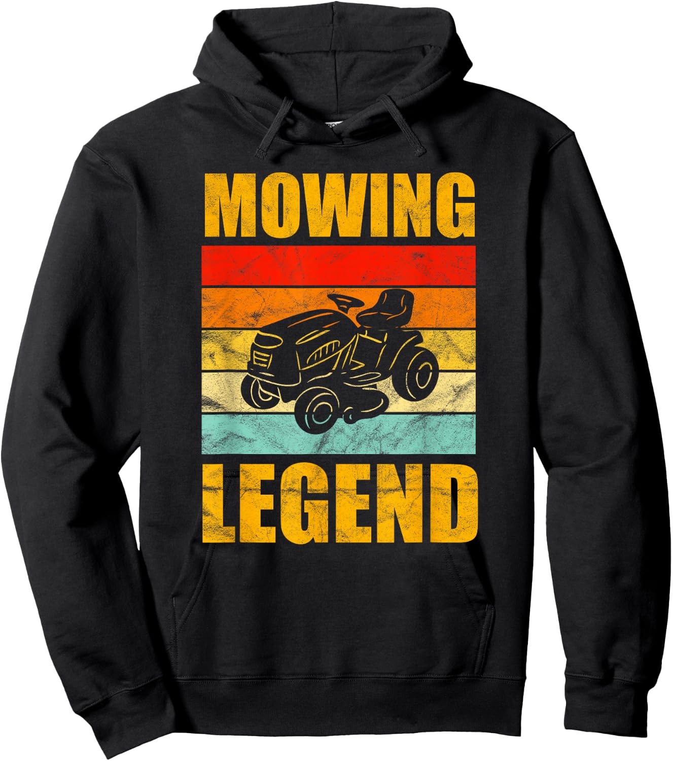 Funny Lawn Mower Mowing Legend Vintage Yard Work Lawn T Hoodie - Hoodie | Black
