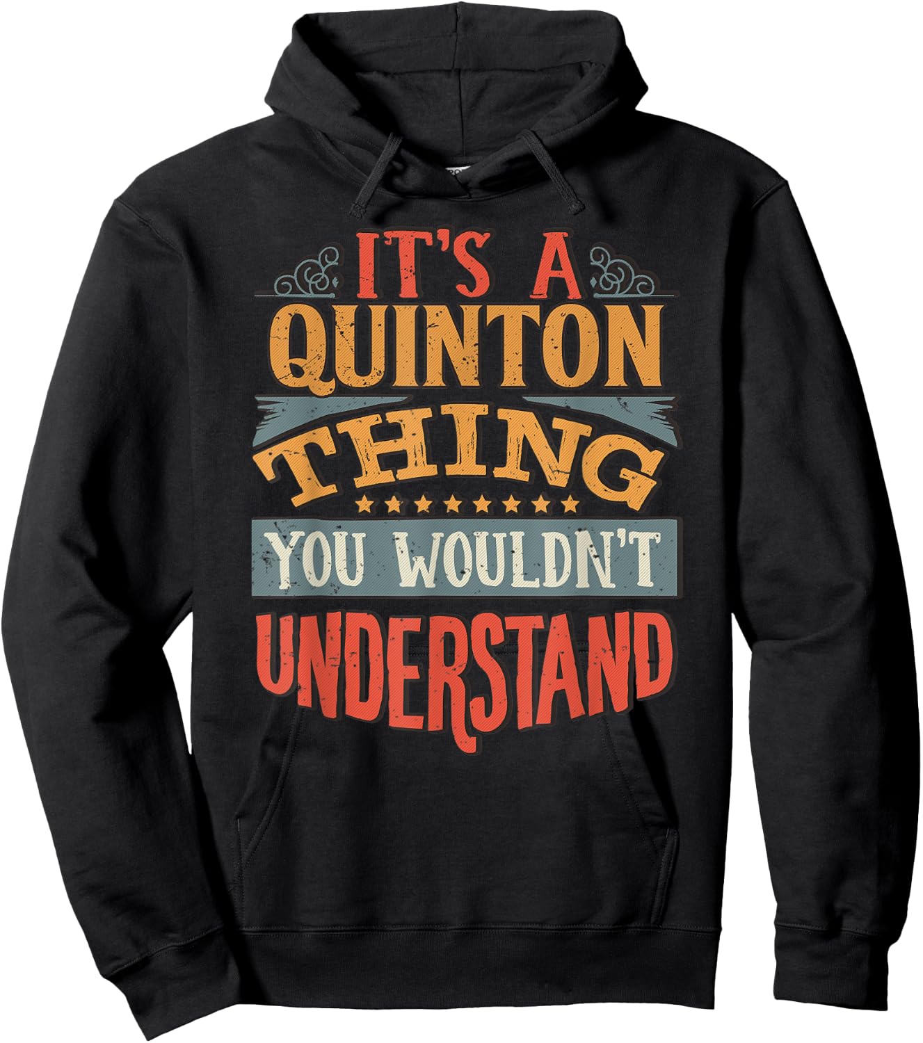 Quinton Name Hoodie - Hoodie | Black