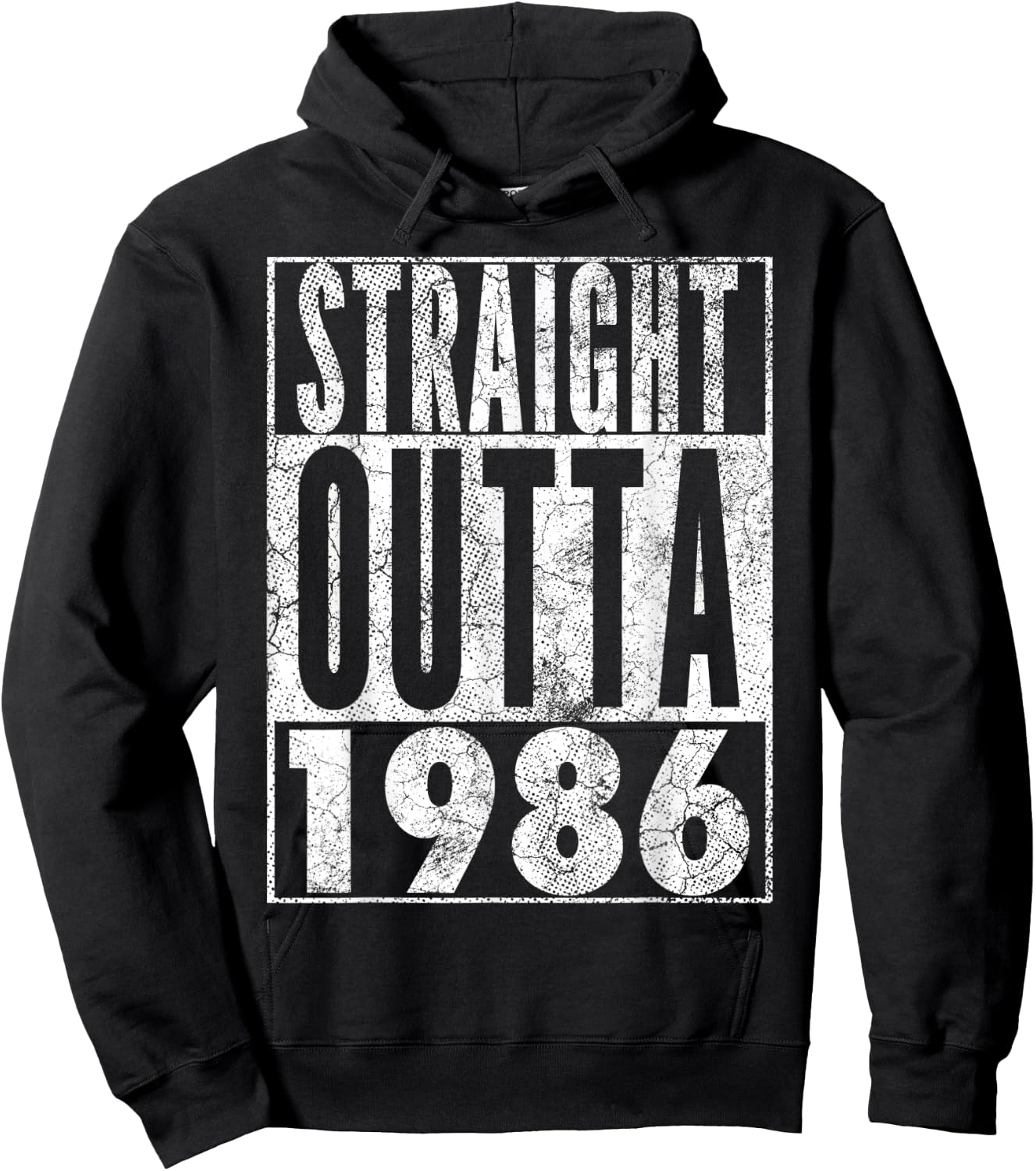 Straight Outta 1986 36th Birthday Shirt 36 Years Old Vintage Hoodie - Hoodie | Black