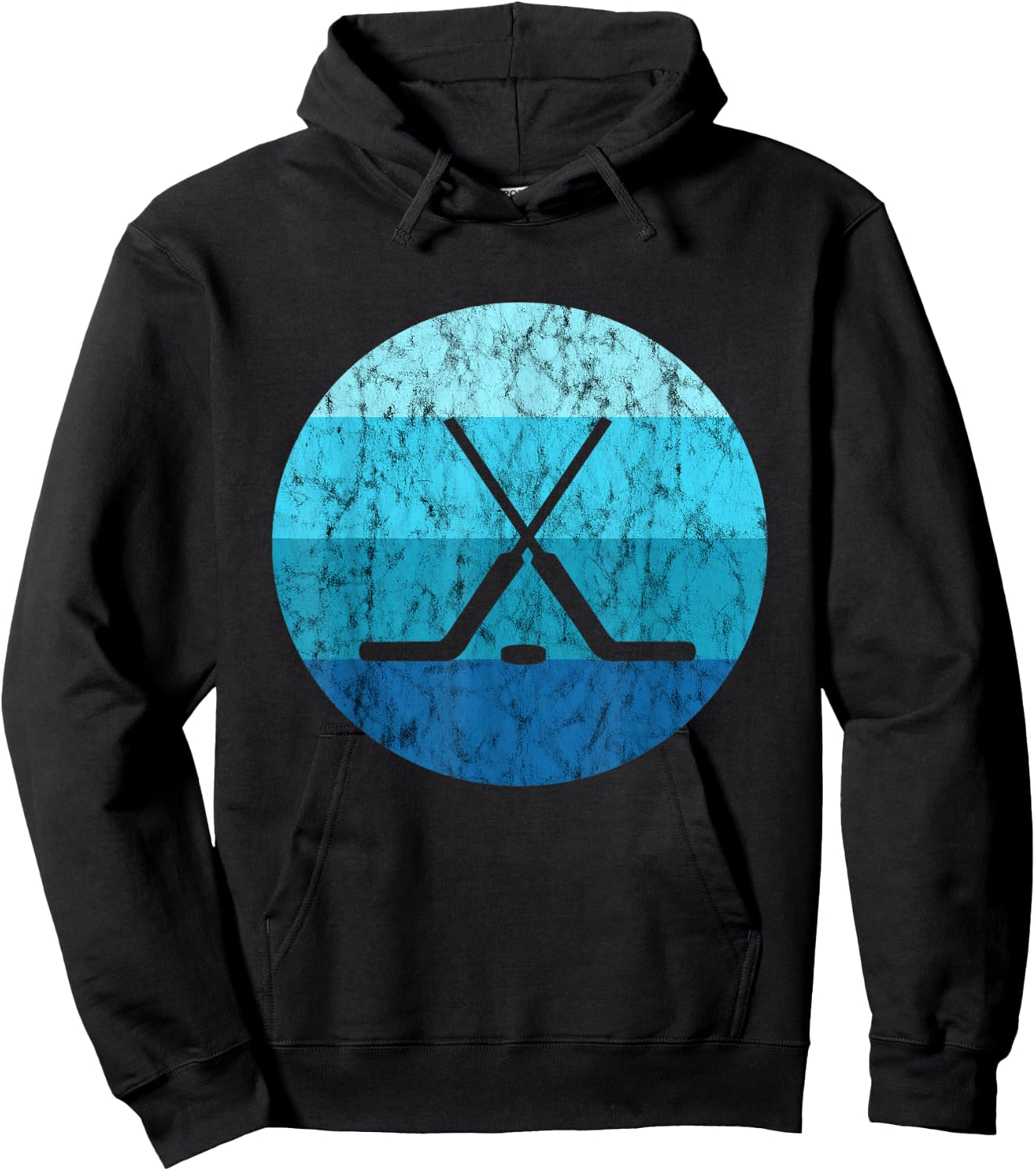 Ice Hockey Stick Hockey Sport Retro Vintage Ocean Water Hoodie - Hoodie | Black
