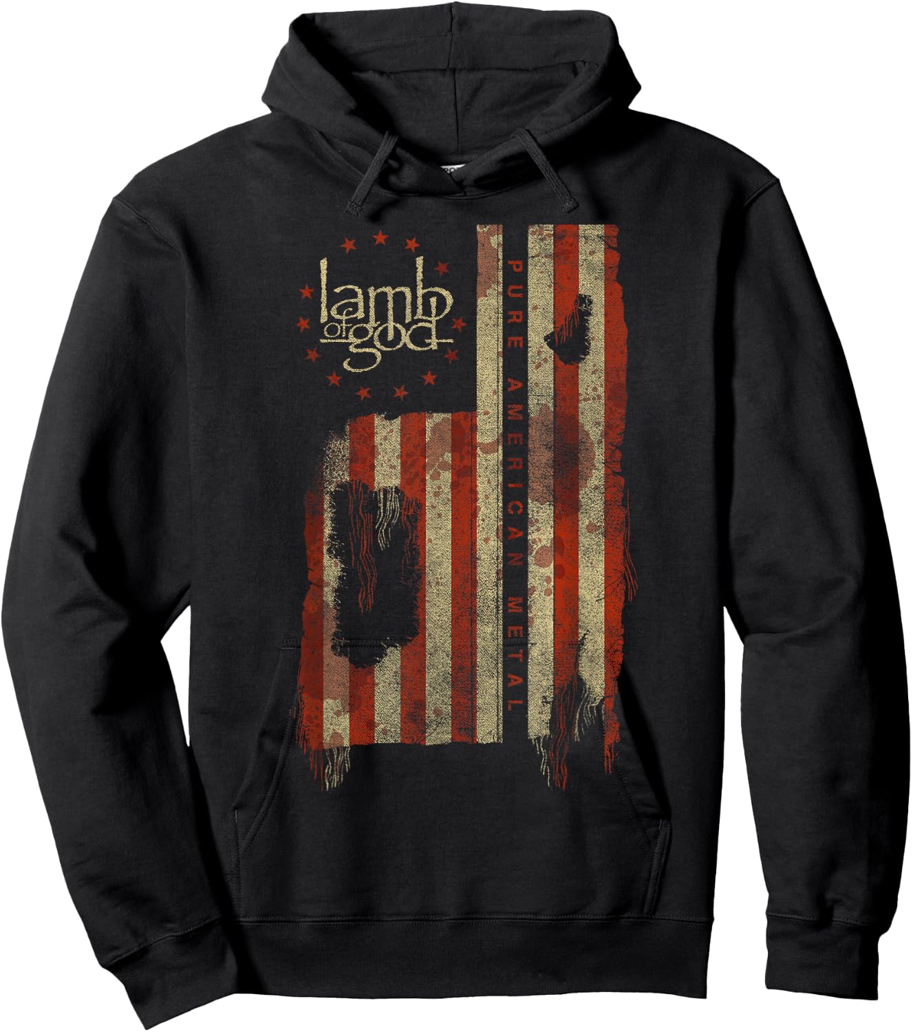 Lamb of God – Pure American Metal Flag Small Hoodie - Hoodie | Black
