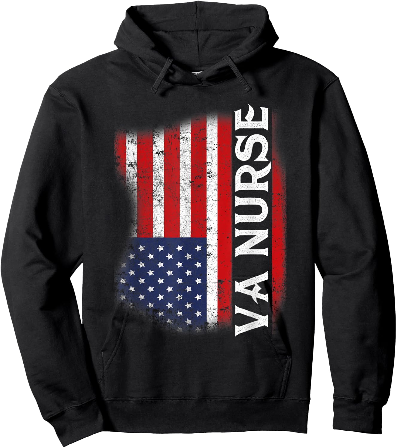 Veteran American USA Flag VA Nurse Hoodie - Hoodie | Black