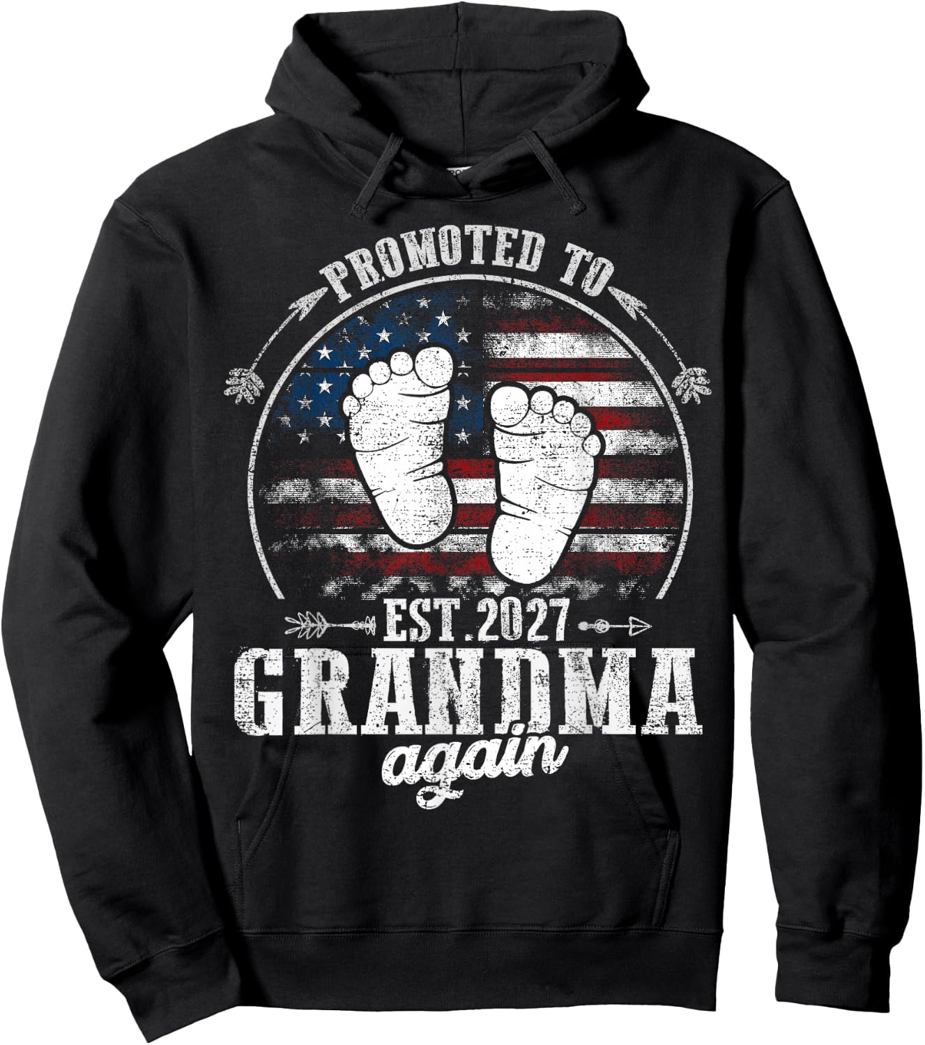 Promoted to Grandma Again 2027 Hoodie - Hoodie | Black