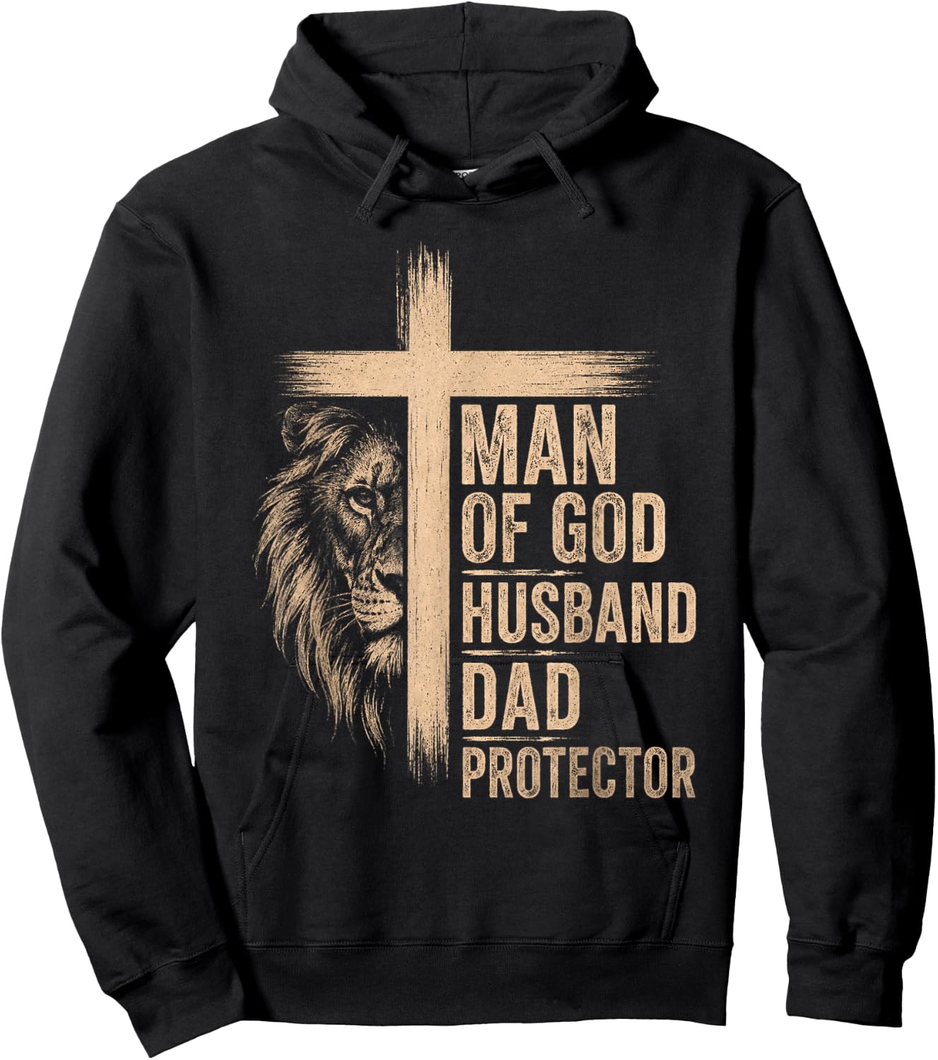 Man of God Father's Day Men Husband Dad Protector Hoodie - Hoodie | Black