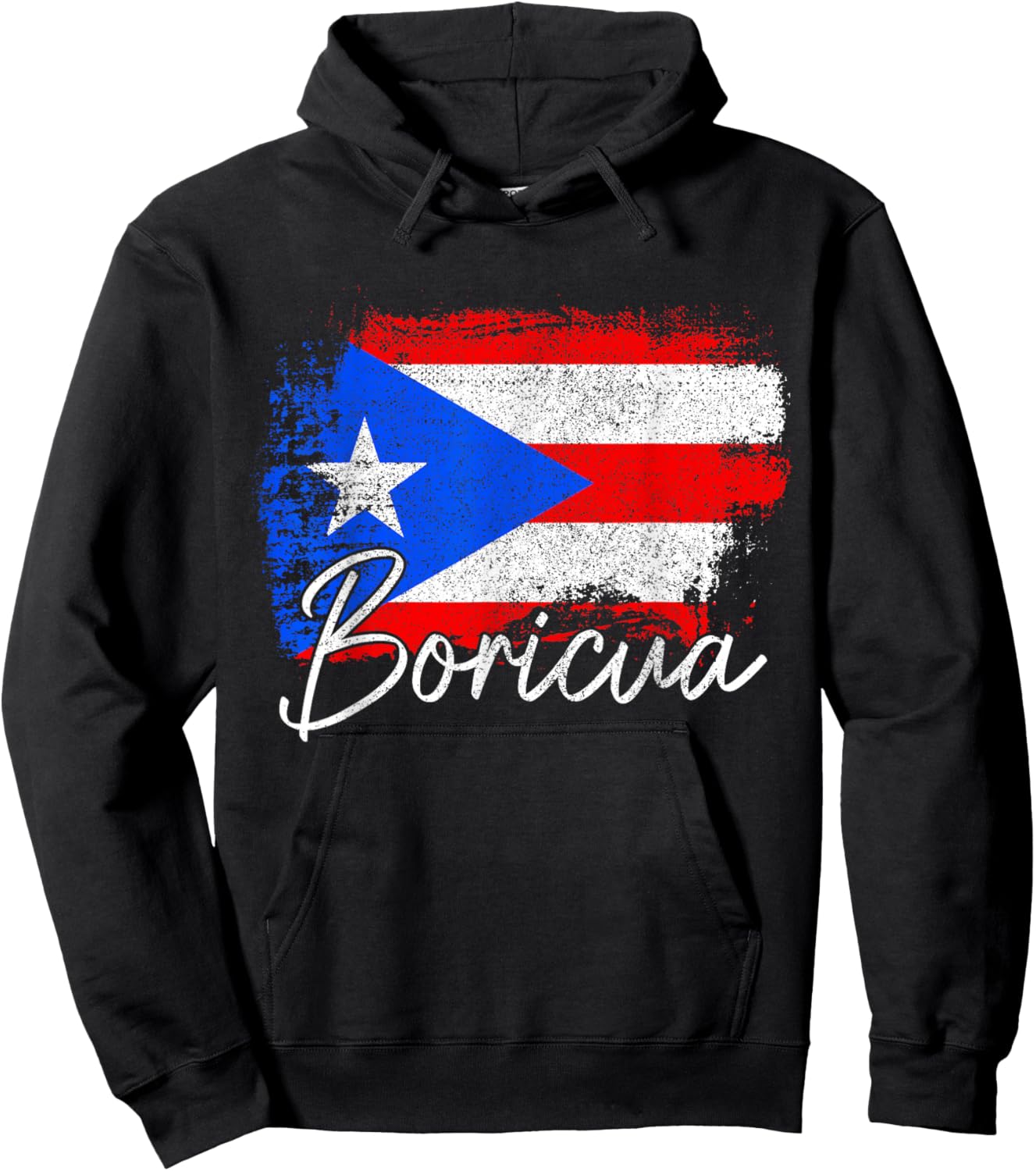 Puerto Rico Boricua Vintage Puerto Rican Flag Pride Hoodie - Hoodie | Black