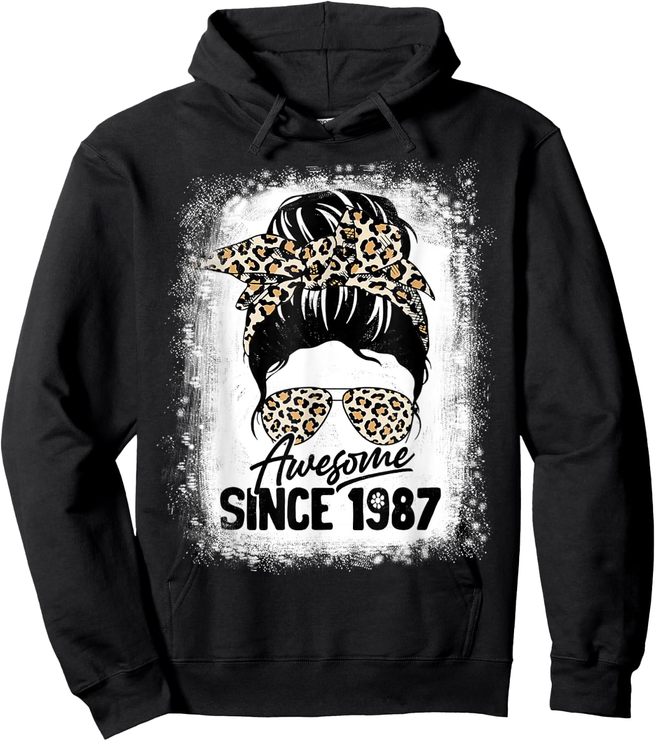 35 Years Old Awesome Since 1987 Leopard 35th Birthday Hoodie - Hoodie | Black