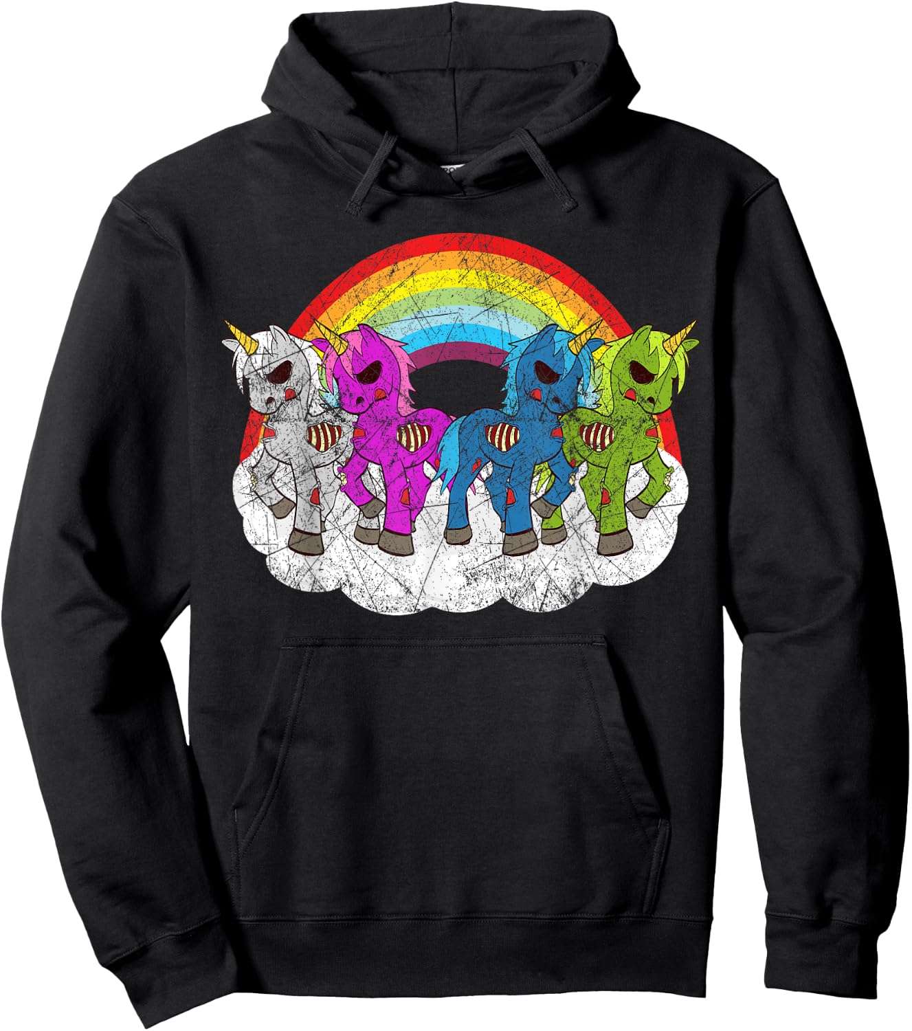 Zombie Unicorn Apocalypse Mythical Creatures Halloween Zombies Hoodie - Hoodie | Black
