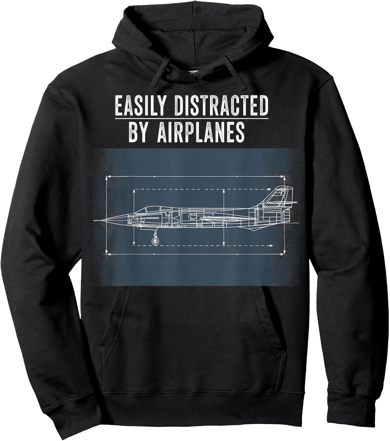 Easily Distracted By Airplanes Funny Pilot for Plane Lover Hoodie - Hoodie | Black