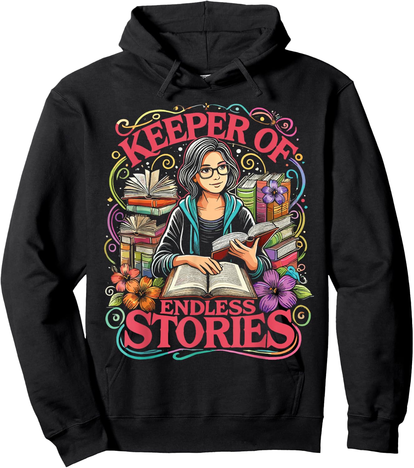 Librarian Keeper Of Endless Stories Library Women Hoodie - Hoodie | Black