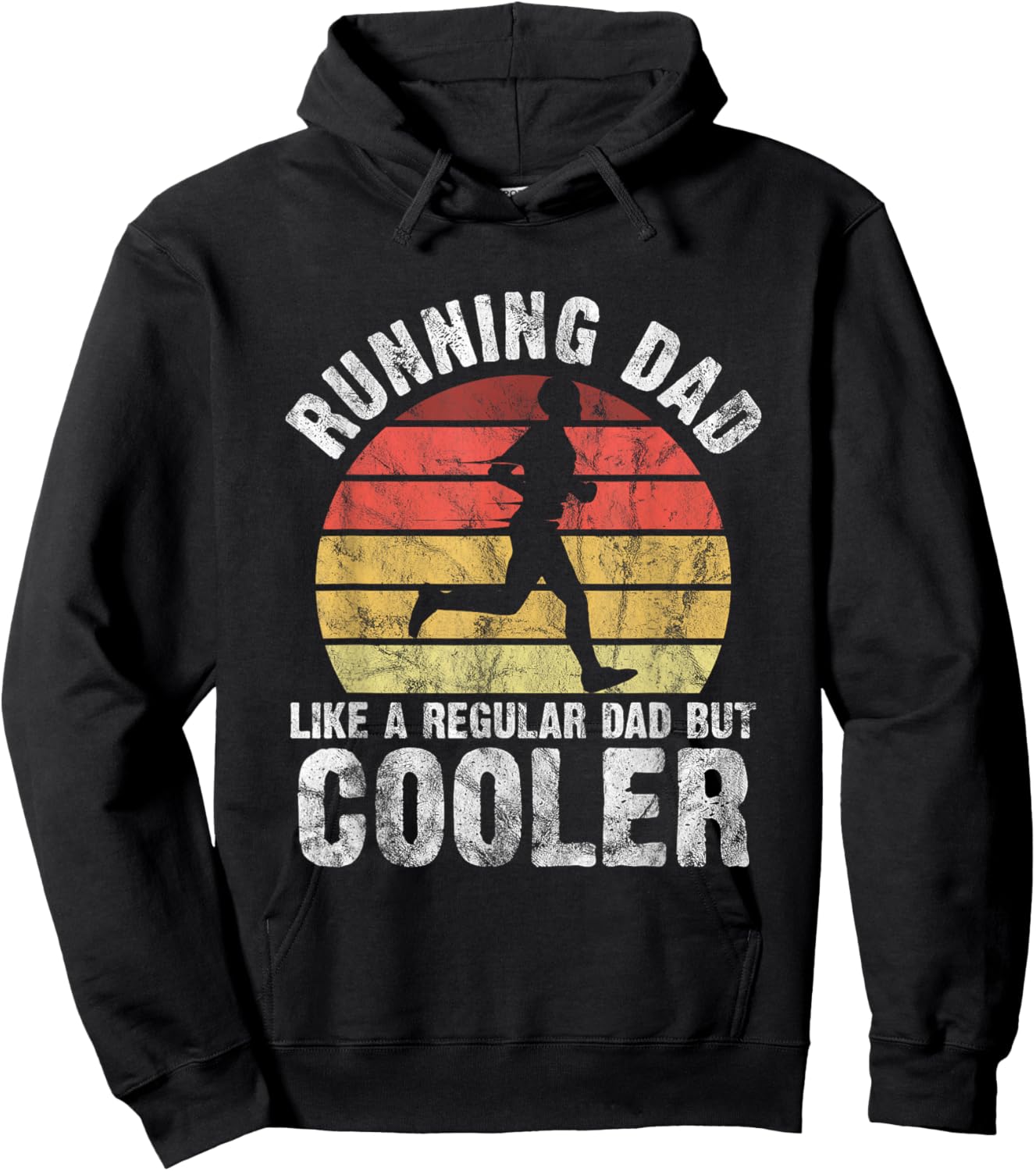 Biathlon Runner Marathon Running Dad Father's Day Gift Hoodie - Hoodie | Black