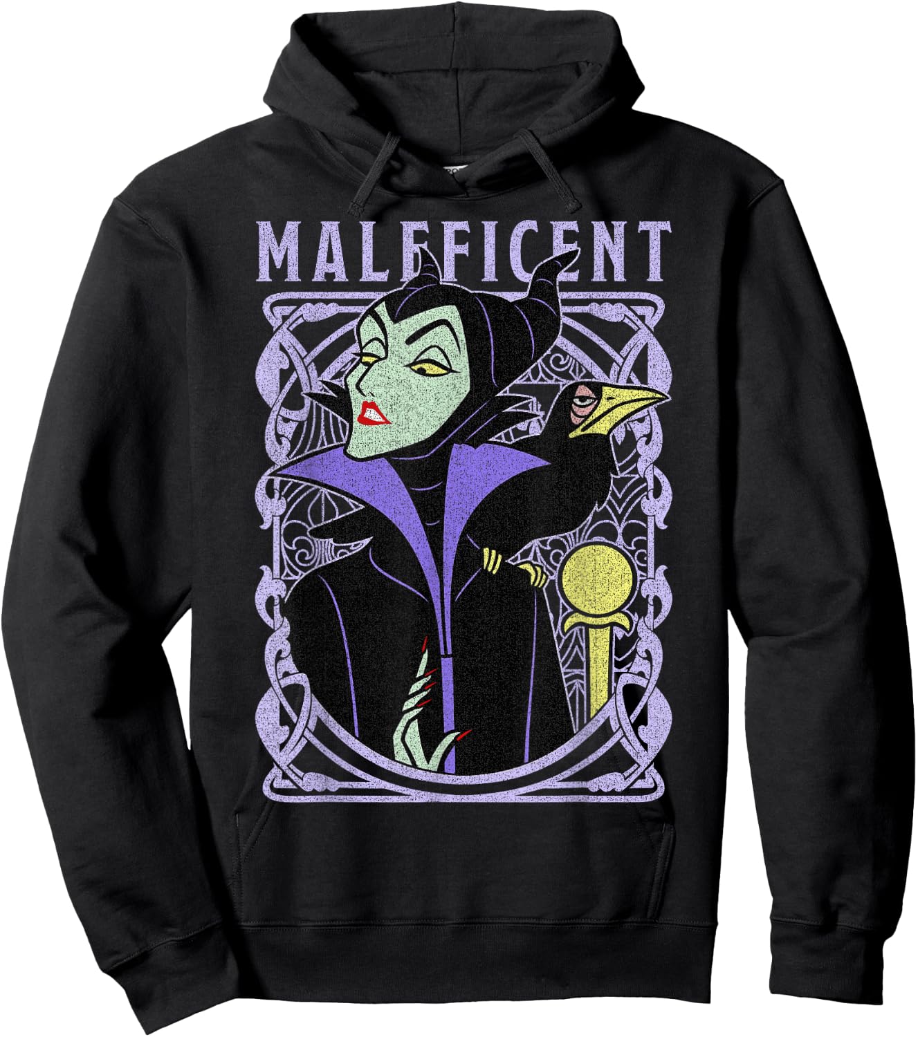 Disney Sleeping Beauty Maleficent Old School Poster Hoodie - Hoodie | Black