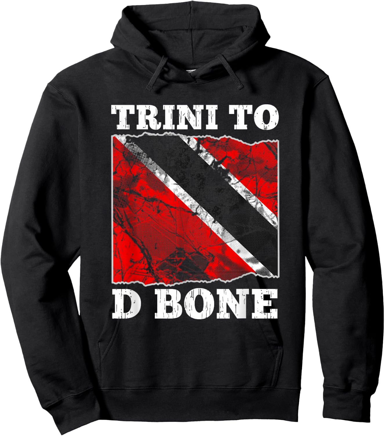 Trinidad and Tobago Flag Trini To D Bone Graphic Hoodie - Hoodie | Black