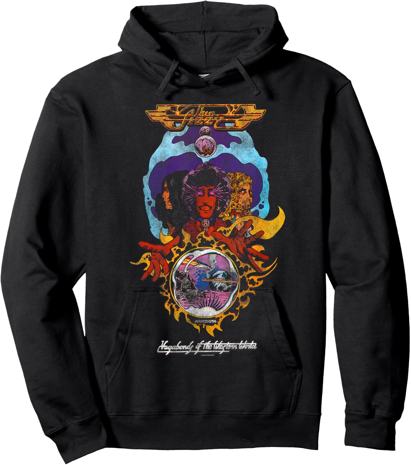 Thin Lizzy Official Thin Lizzy-Vagabonds ,Black Hoodie - Hoodie | Black
