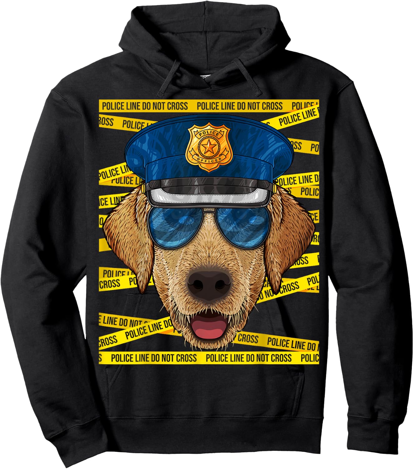 Labrador Retriever Police Officer Policeman Funny Police Dog Hoodie - Hoodie | Black