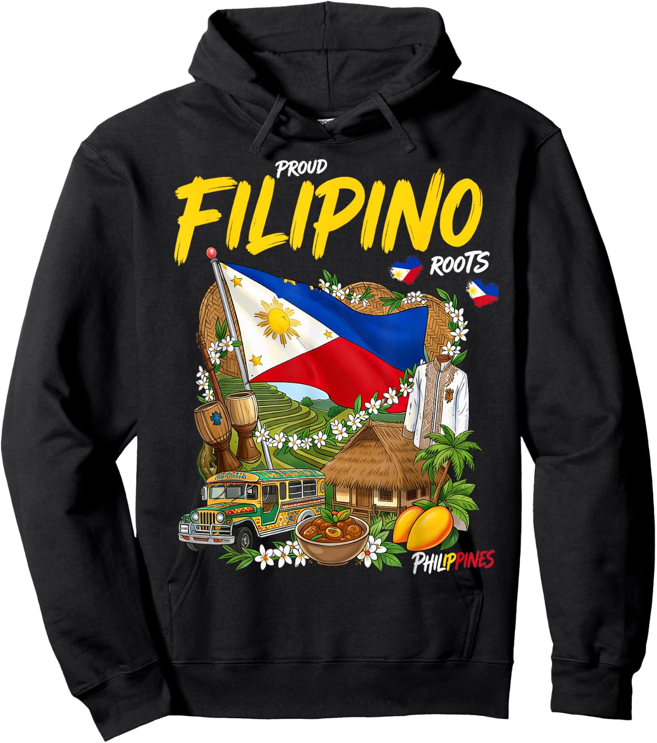 Filipino Roots Idea Filipiniana Philippines Themed Hoodie - Hoodie | Black