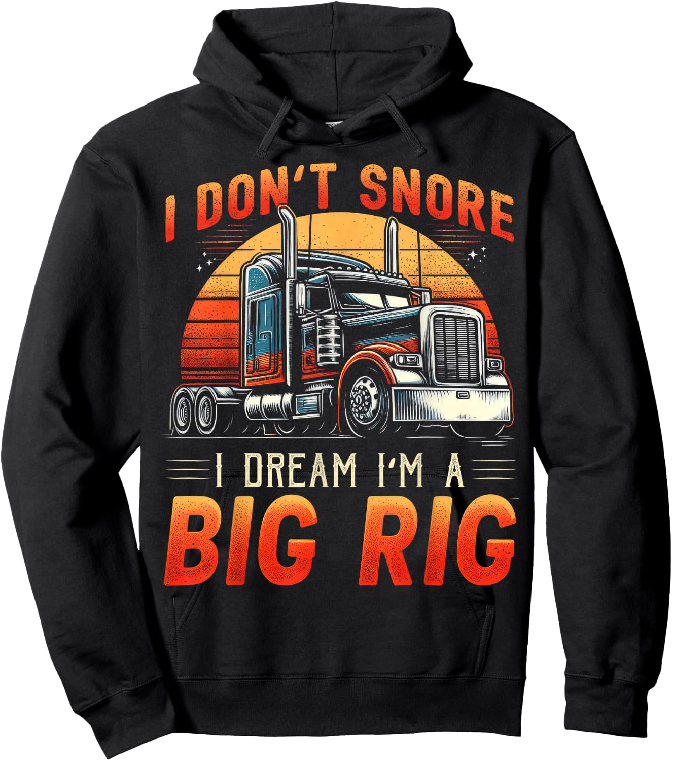 Truck Driver Snore Big Rig Funny Trucker Semi Driver Hoodie - Hoodie | Black