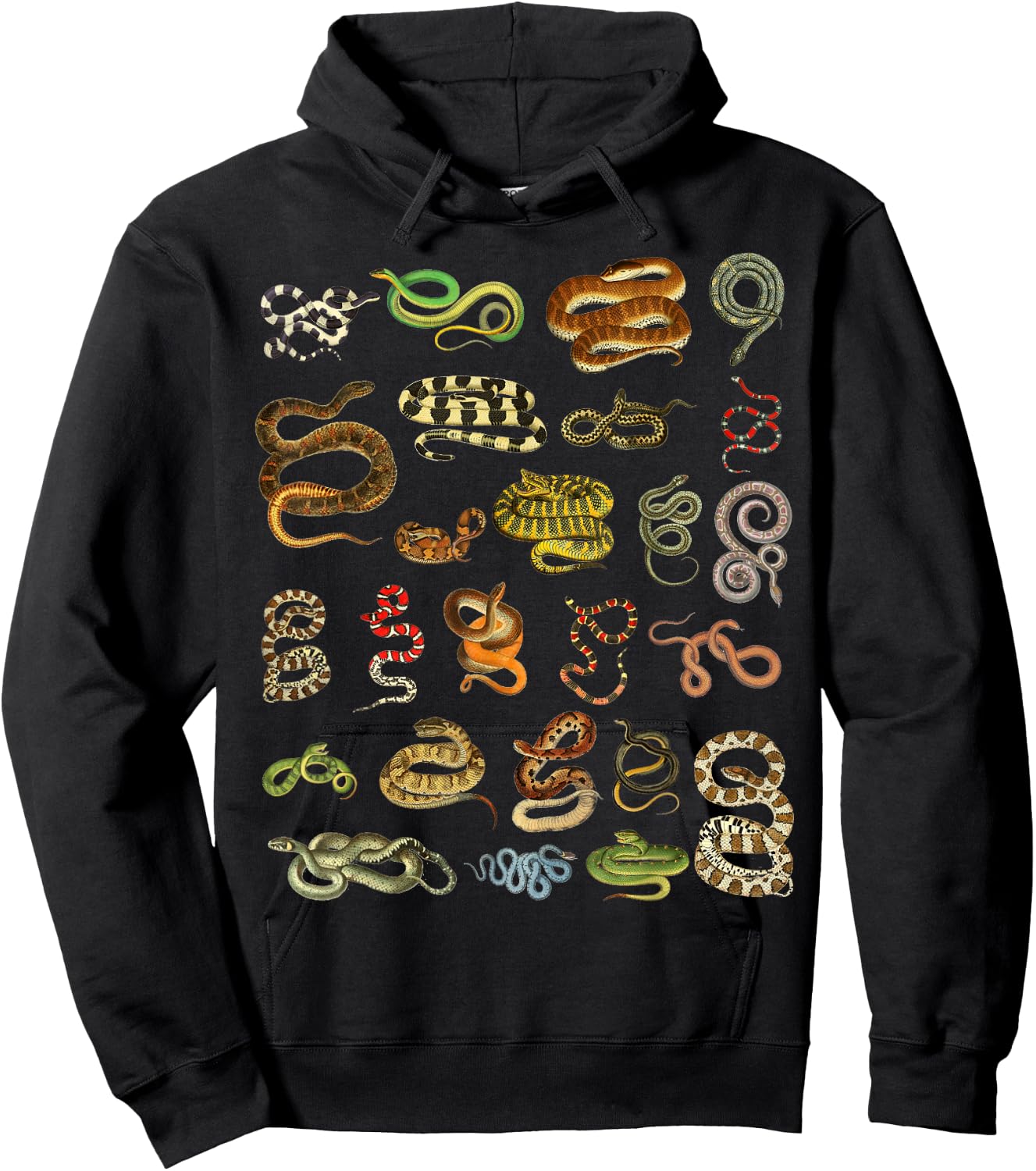 Types Of Snakes Educational Herpetologist Kids Boys Girls Hoodie - Hoodie | Black
