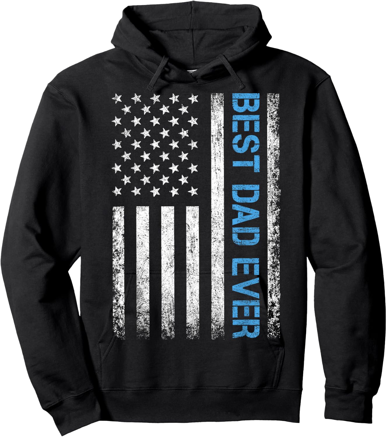 Best dad Ever US American Flag Gift Father's Day Hoodie - Hoodie | Black