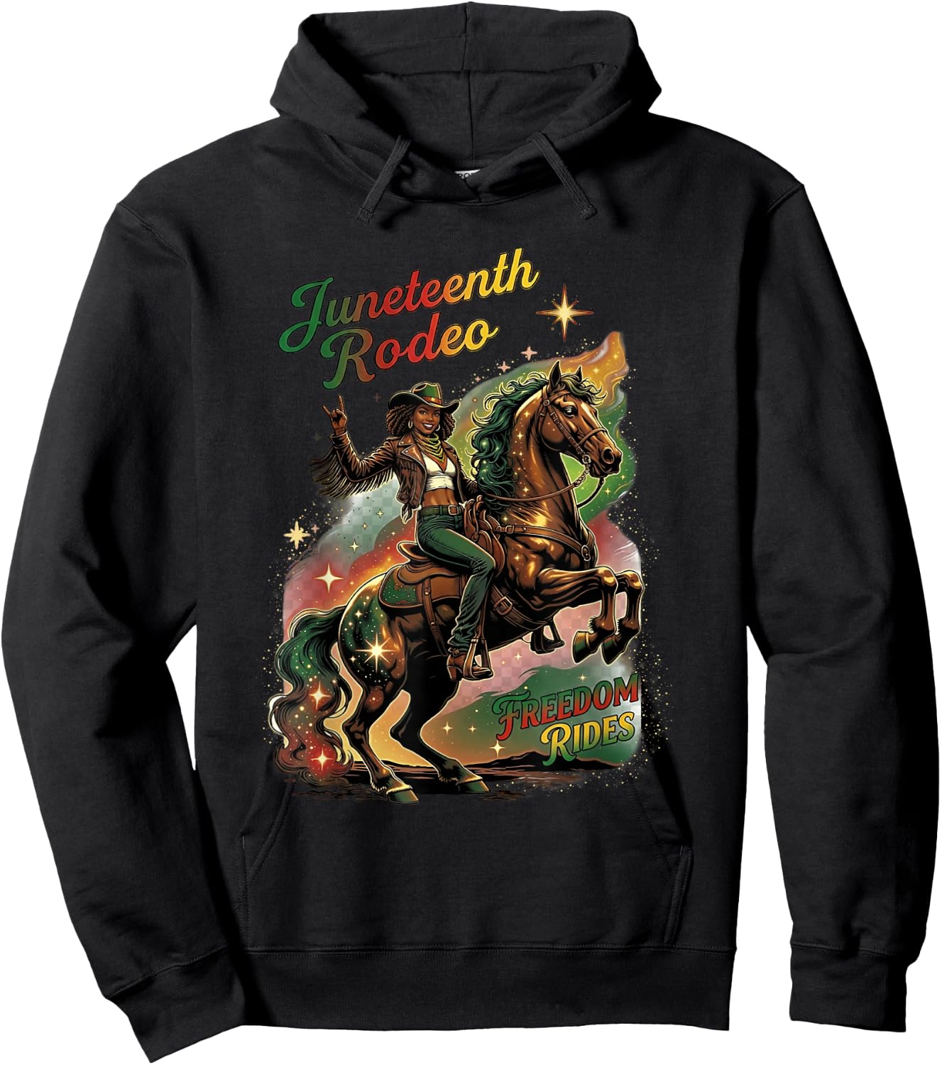 Black Cowgirl Western Rodeo Juneteenth Black History Texas Hoodie - Hoodie | Black