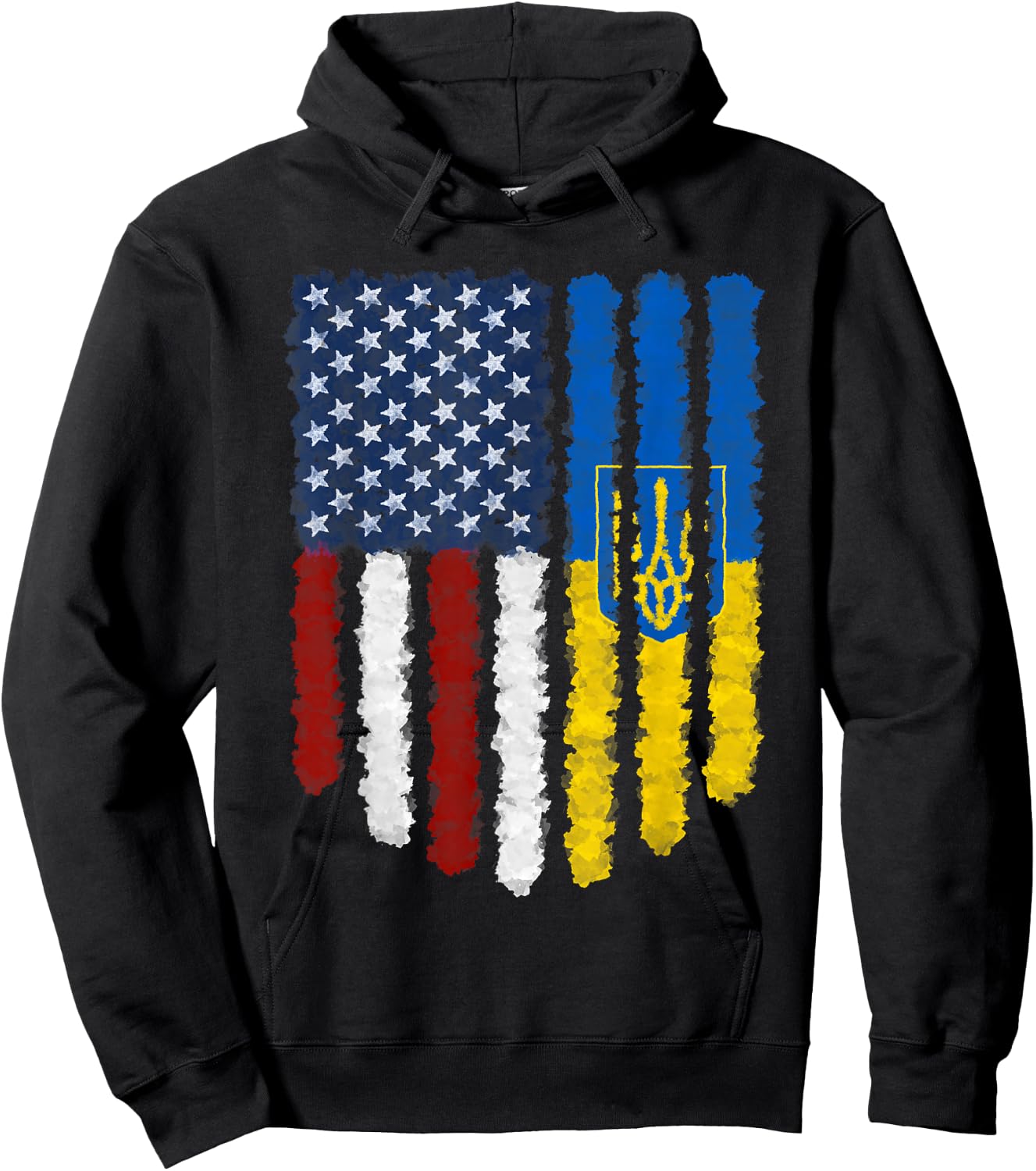 Ukrainian American Flag Ukraine Usa America Hoodie - Hoodie | Black