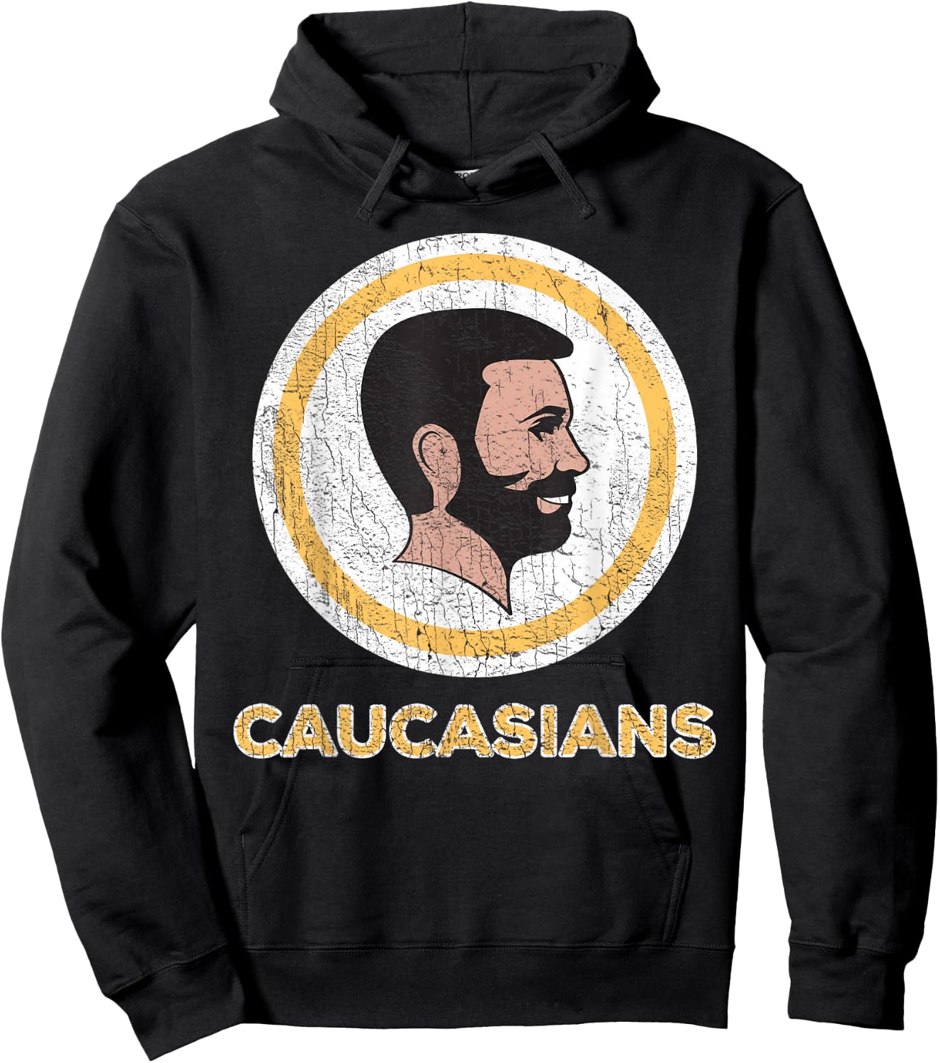 Caucasian Caucasians Pride Vintage Funny Shirt Hoodie - Hoodie | Black