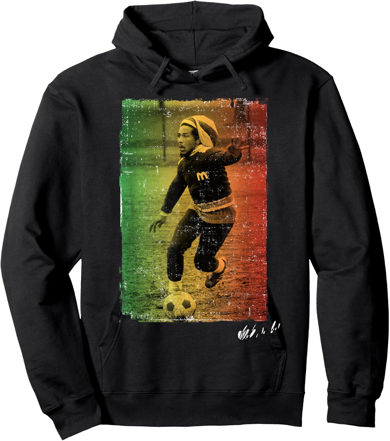 Bob Marley Rasta Football Hoodie - Hoodie | Black