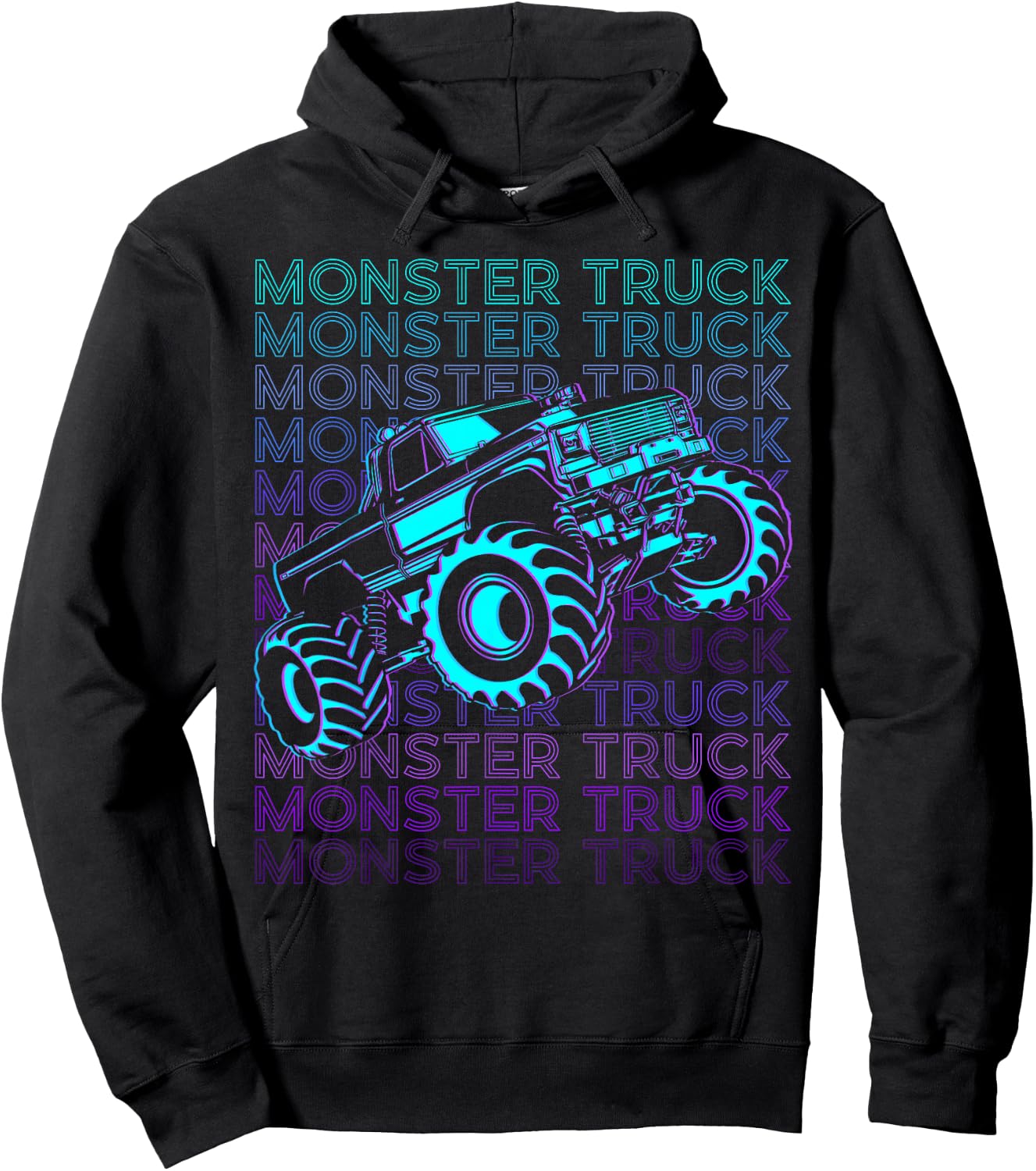 Monster Truck Retro Hoodie - Hoodie | Black